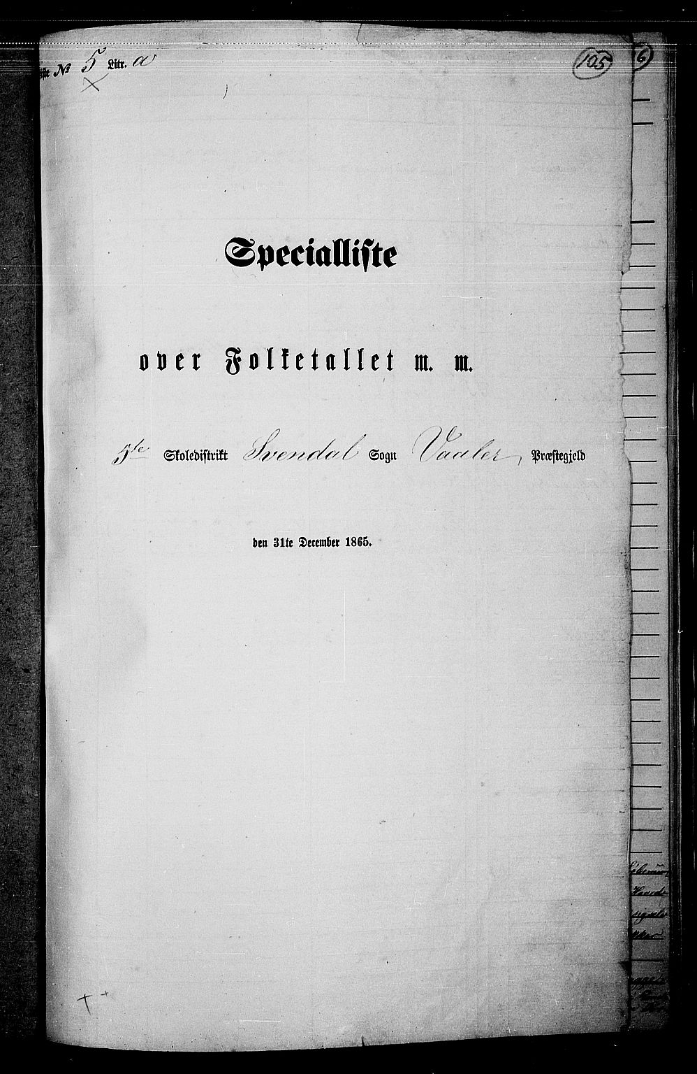 RA, 1865 census for Våler, 1865, p. 91