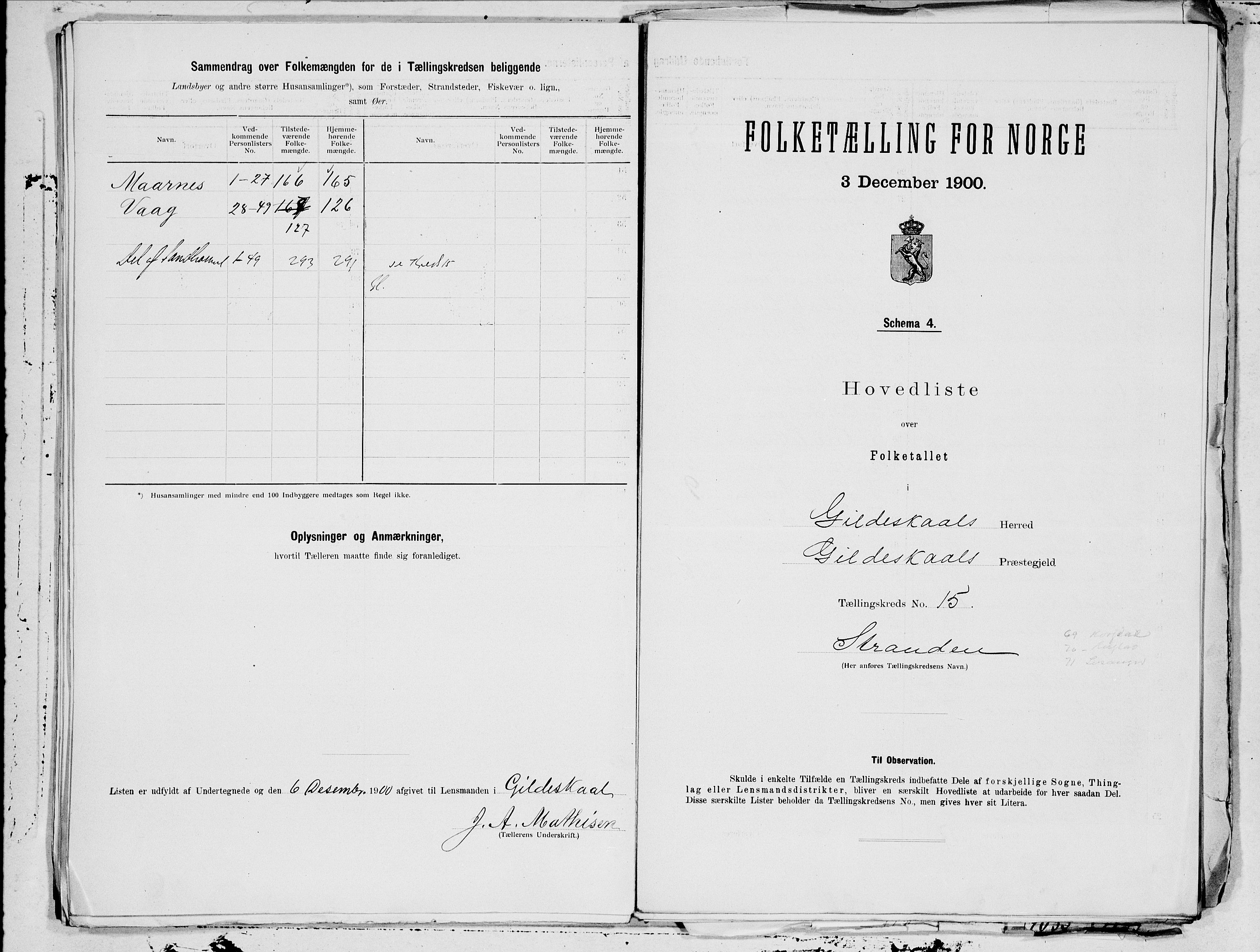 SAT, 1900 census for Gildeskål, 1900, p. 30