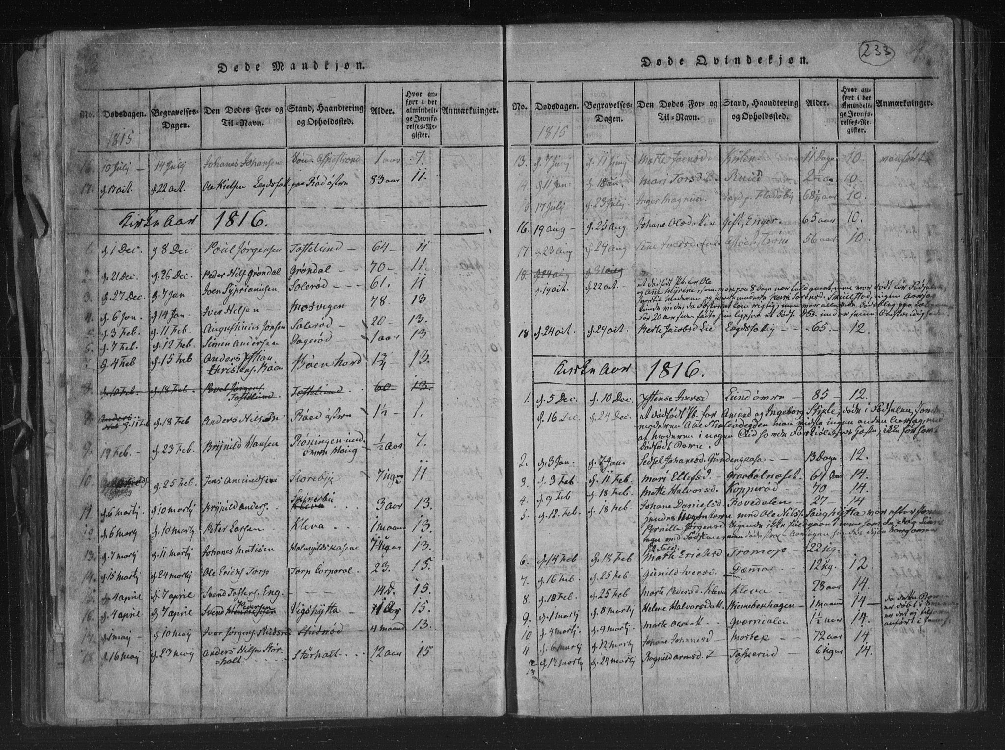 Aremark prestekontor Kirkebøker, AV/SAO-A-10899/F/Fc/L0001: Parish register (official) no. III 1, 1814-1834, p. 3-4