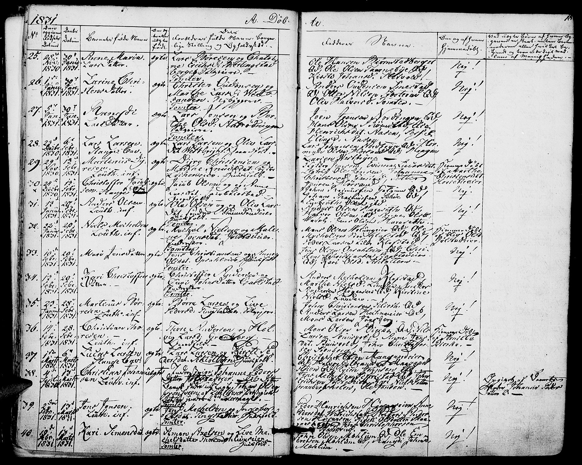 Romedal prestekontor, AV/SAH-PREST-004/K/L0003: Parish register (official) no. 3, 1829-1846, p. 18