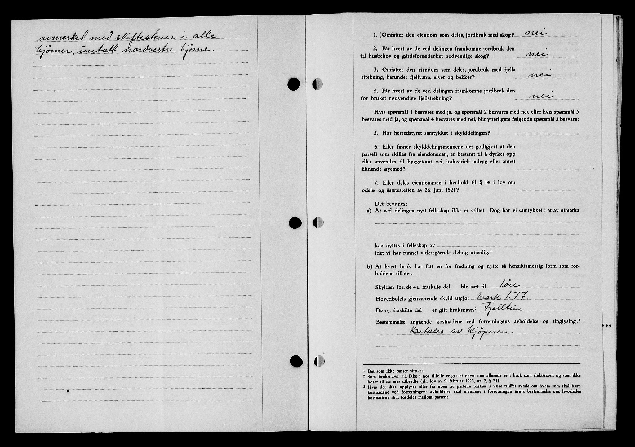 Flekkefjord sorenskriveri, AV/SAK-1221-0001/G/Gb/Gba/L0062: Mortgage book no. A-10, 1947-1947, Diary no: : 977/1947