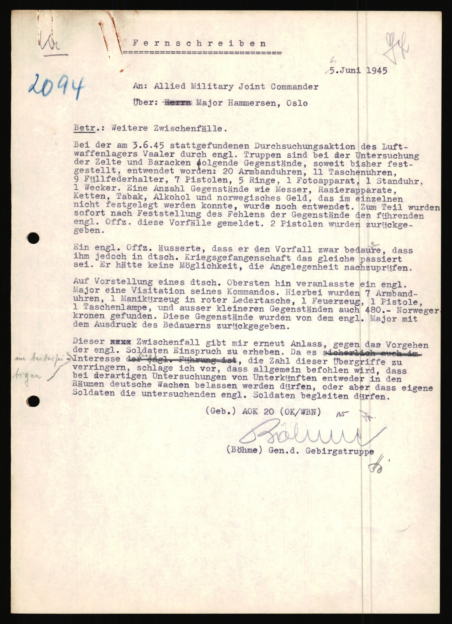 Forsvarets Overkommando. 2 kontor. Arkiv 11.4. Spredte tyske arkivsaker, AV/RA-RAFA-7031/D/Dar/Dara/L0021: Nachrichten des OKW, 1943-1945, p. 196