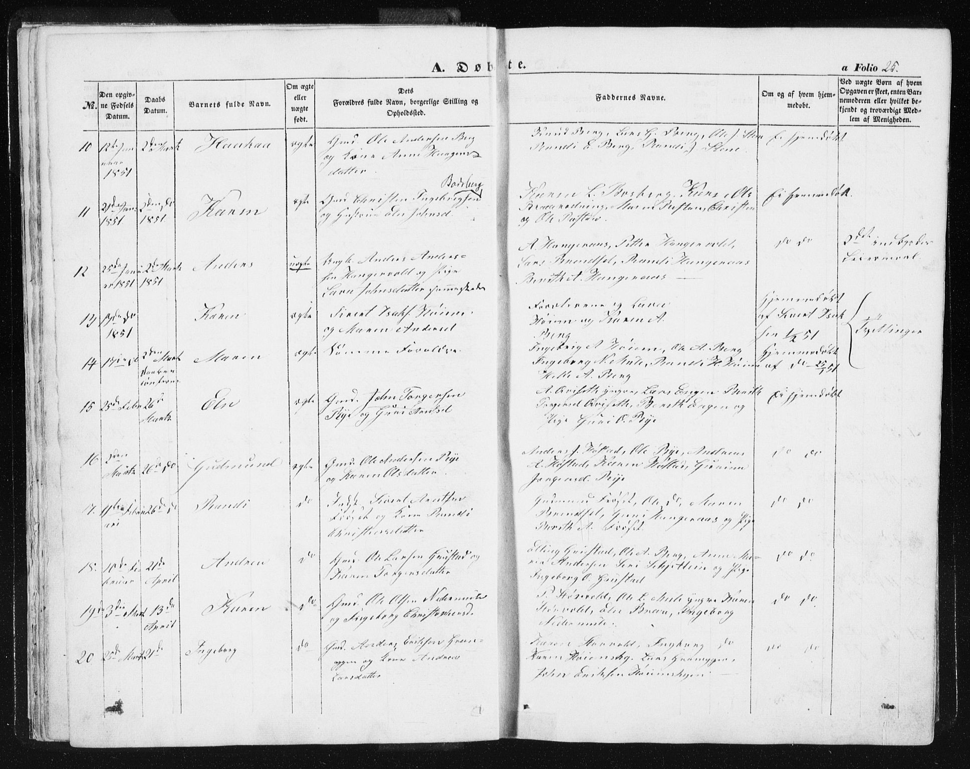 Ministerialprotokoller, klokkerbøker og fødselsregistre - Sør-Trøndelag, SAT/A-1456/612/L0376: Parish register (official) no. 612A08, 1846-1859, p. 25