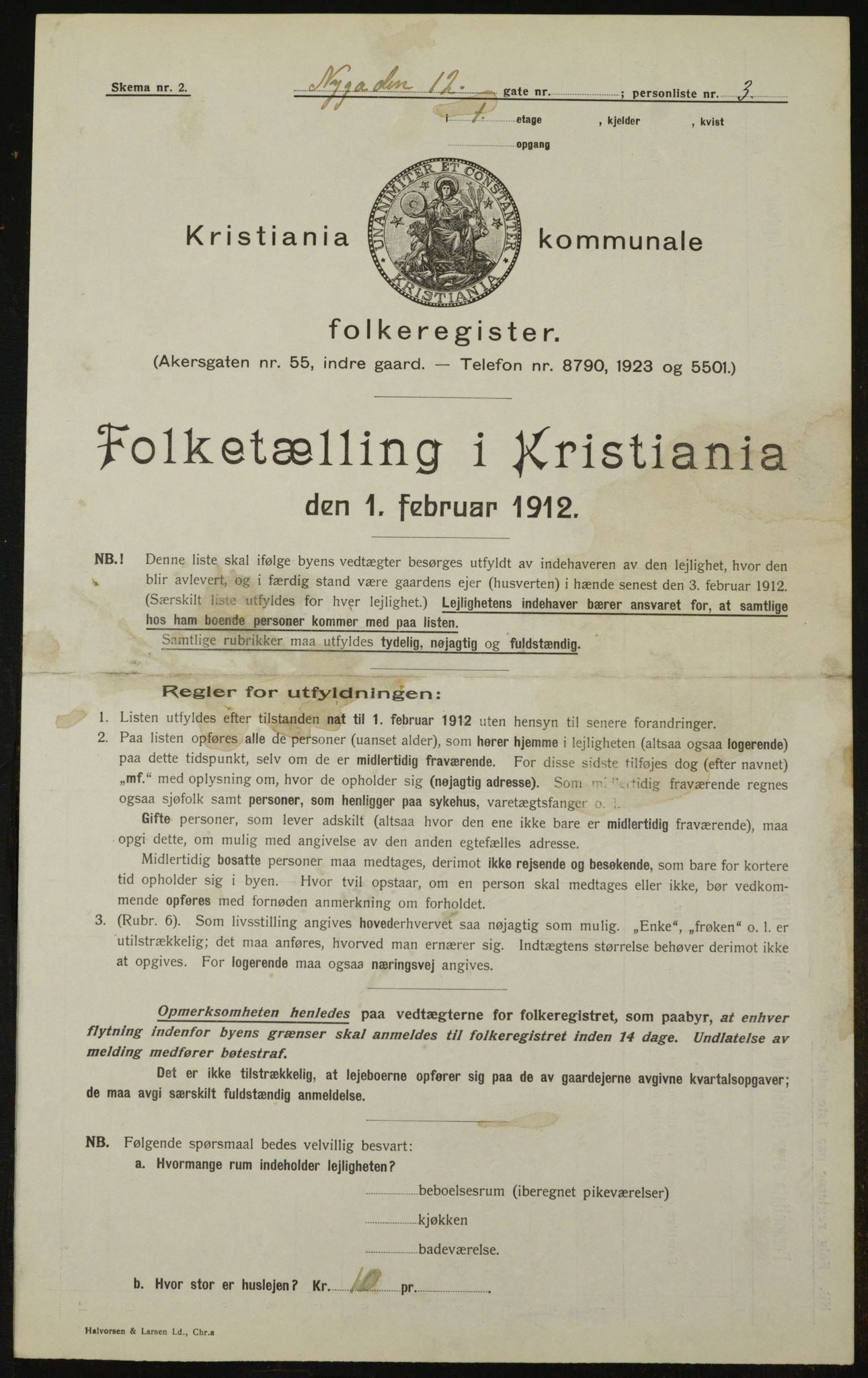 OBA, Municipal Census 1912 for Kristiania, 1912, p. 74689