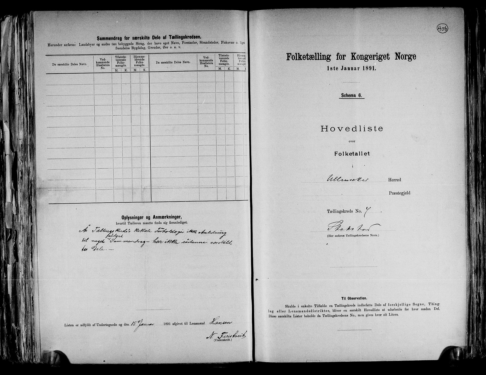 RA, 1891 census for 0235 Ullensaker, 1891, p. 17