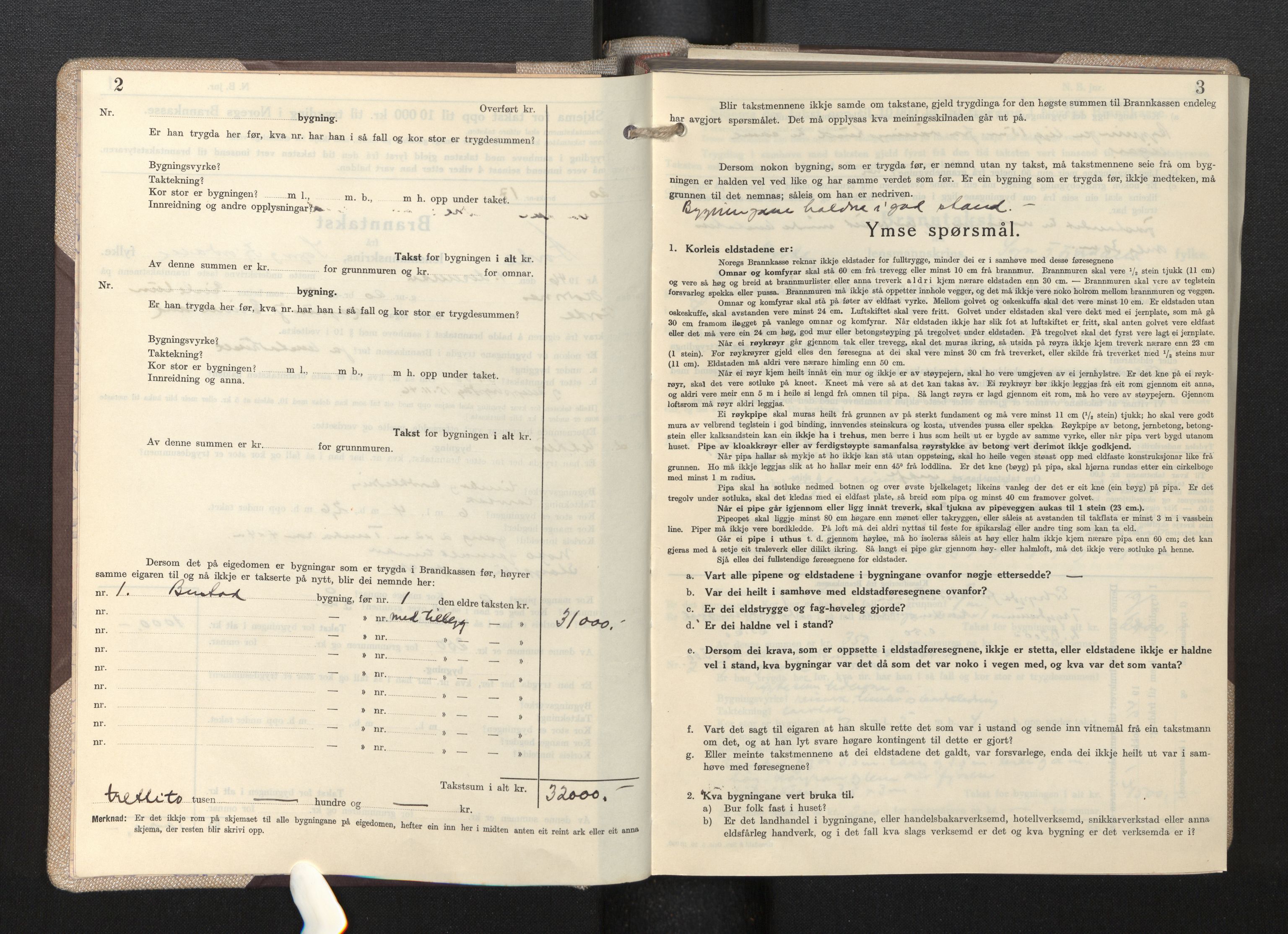 Lensmannen i Førde, AV/SAB-A-27401/0012/L0010: Branntakstprotokoll, skjematakst, 1946-1947, p. 2-3