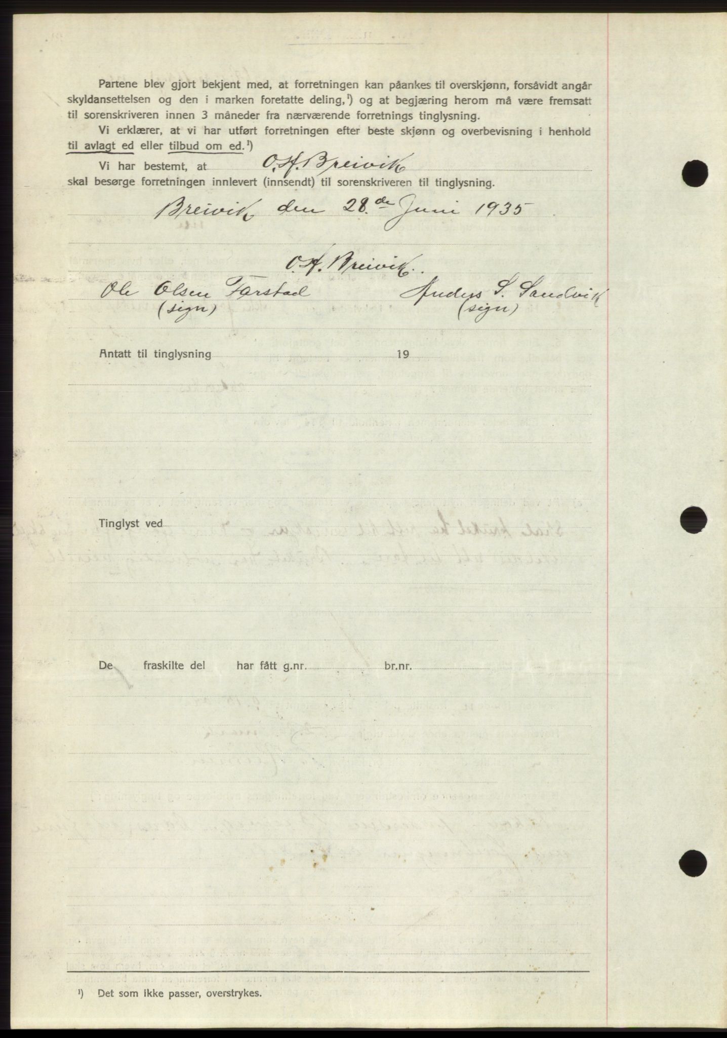 Romsdal sorenskriveri, AV/SAT-A-4149/1/2/2C/L0067: Mortgage book no. 61, 1935-1935, Deed date: 15.07.1935