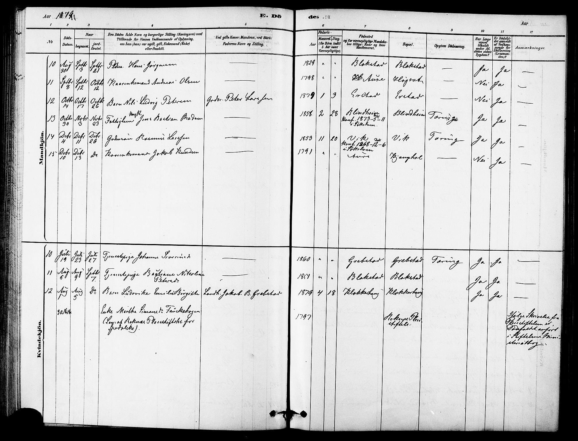 Ministerialprotokoller, klokkerbøker og fødselsregistre - Møre og Romsdal, AV/SAT-A-1454/523/L0334: Parish register (official) no. 523A01, 1878-1891