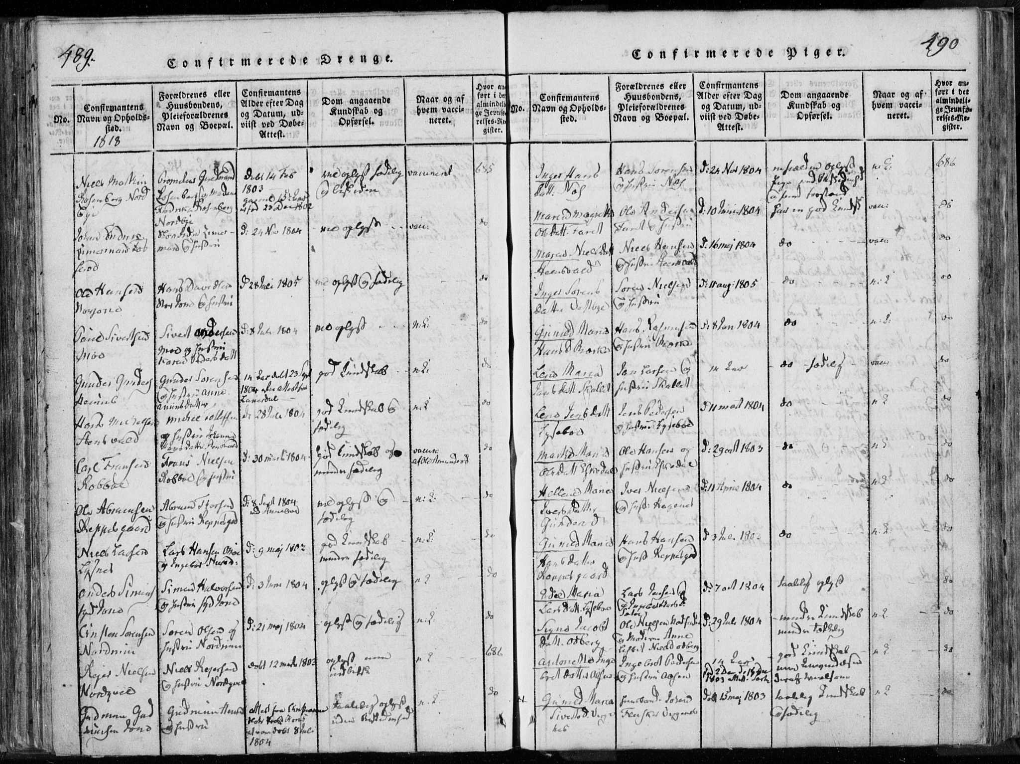 Hedrum kirkebøker, SAKO/A-344/F/Fa/L0004: Parish register (official) no. I 4, 1817-1835, p. 489-490