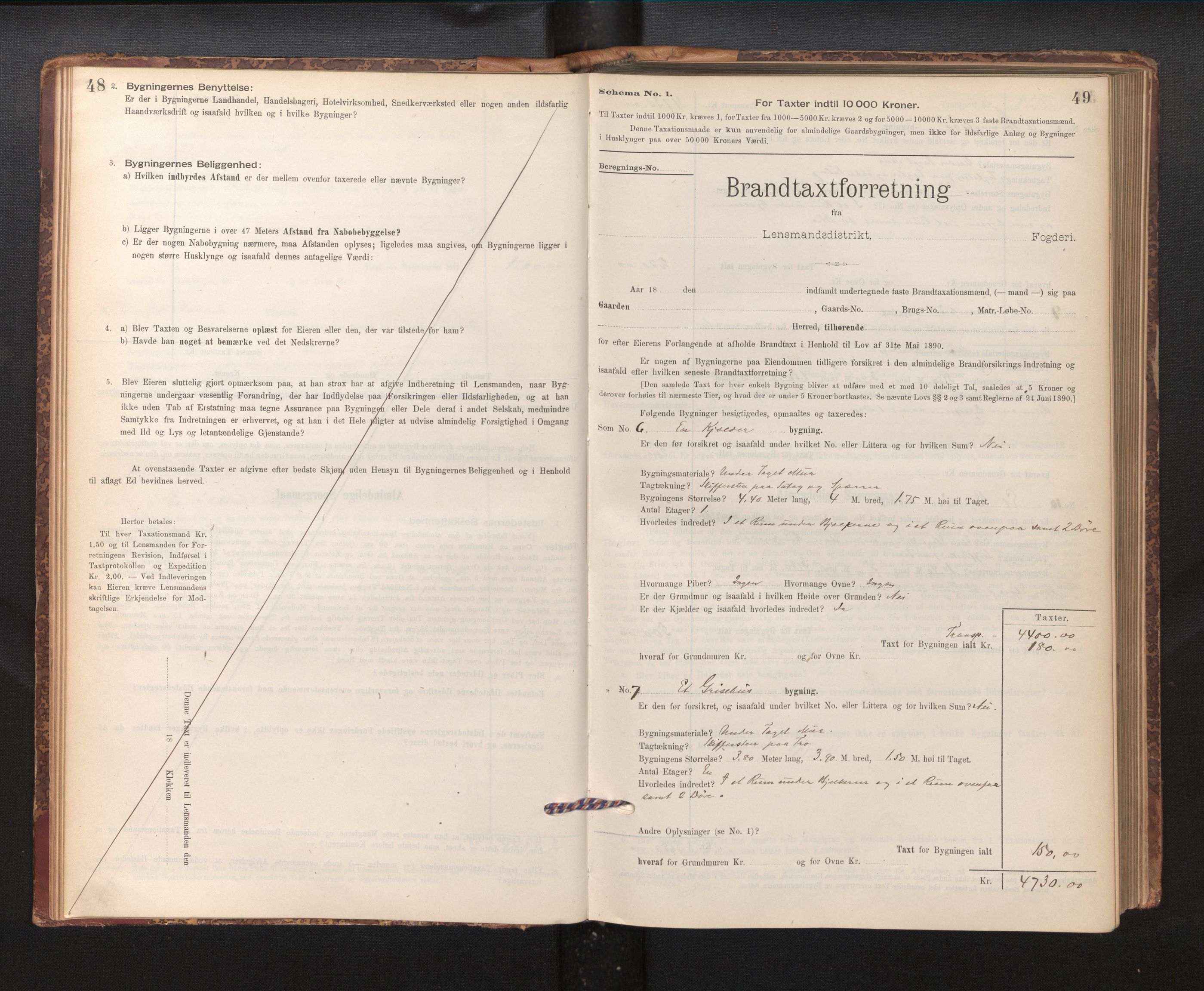 Lensmannen i Fitjar, SAB/A-32001/0012/L0001: Branntakstprotokoll, skjematakst, 1895-1948, p. 48-49