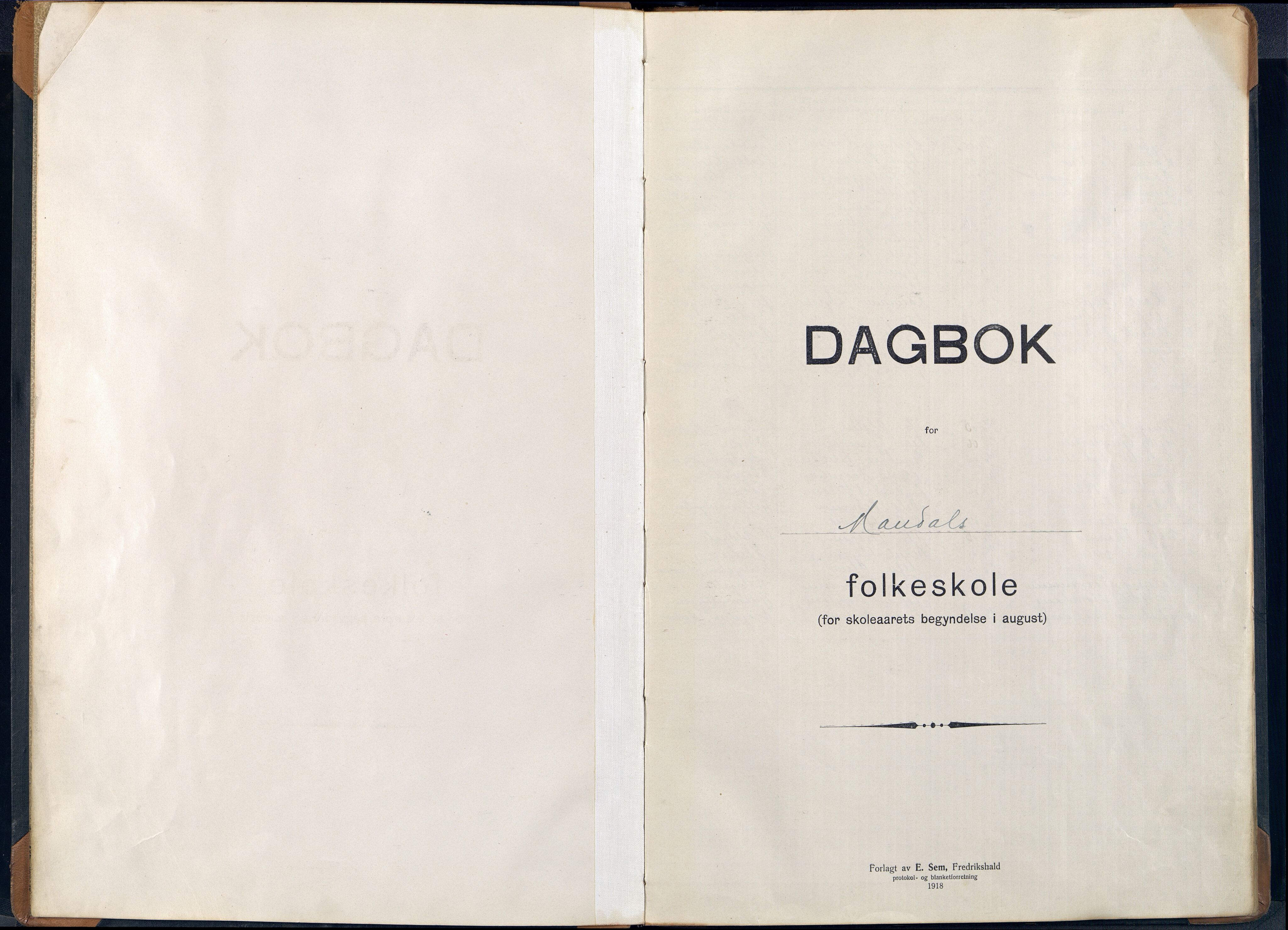 Mandal By - Mandal Allmueskole/Folkeskole/Skole, ARKSOR/1002MG551/I/L0043: Dagbok, 1919-1930