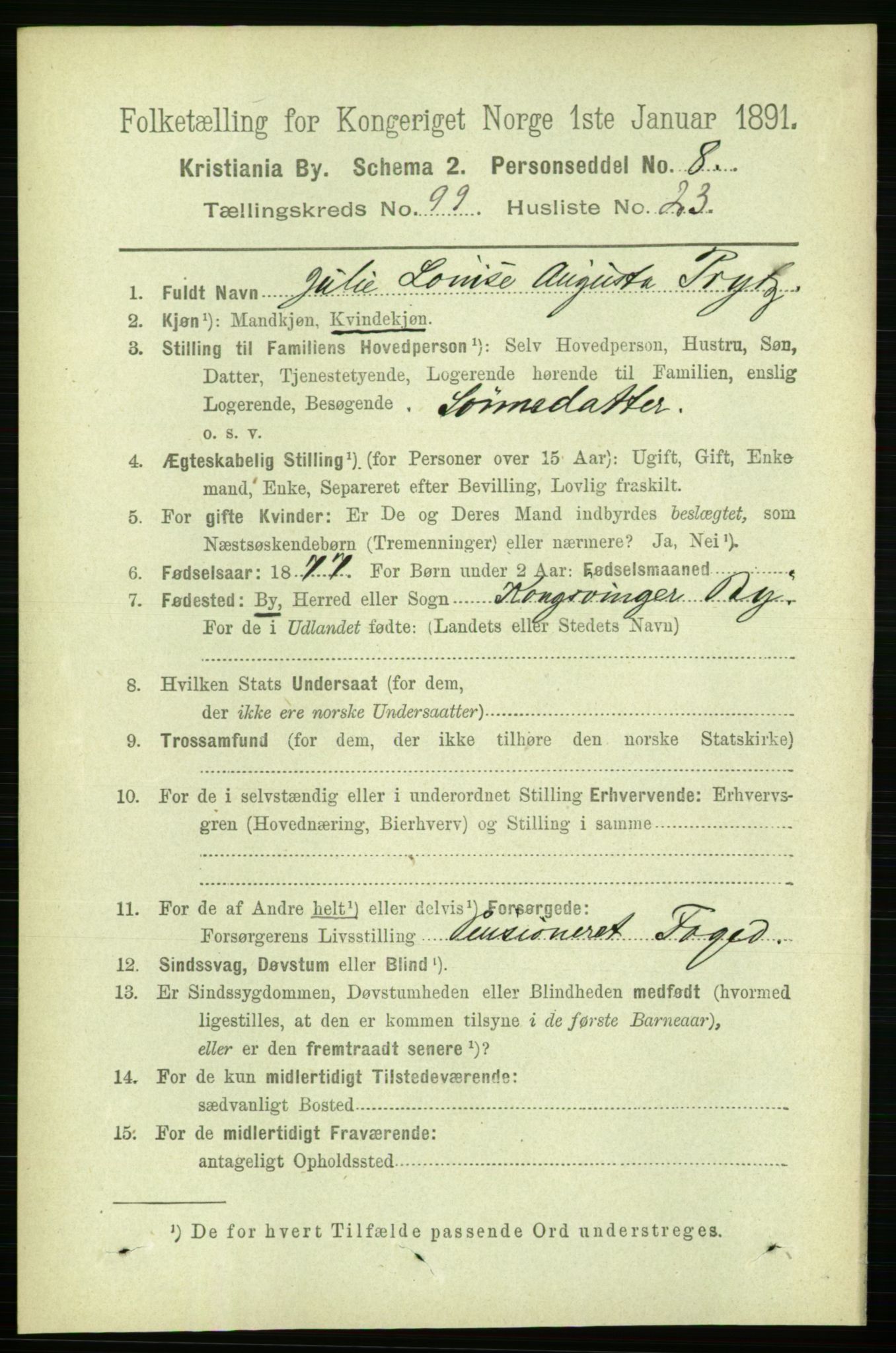 RA, 1891 census for 0301 Kristiania, 1891, p. 48977