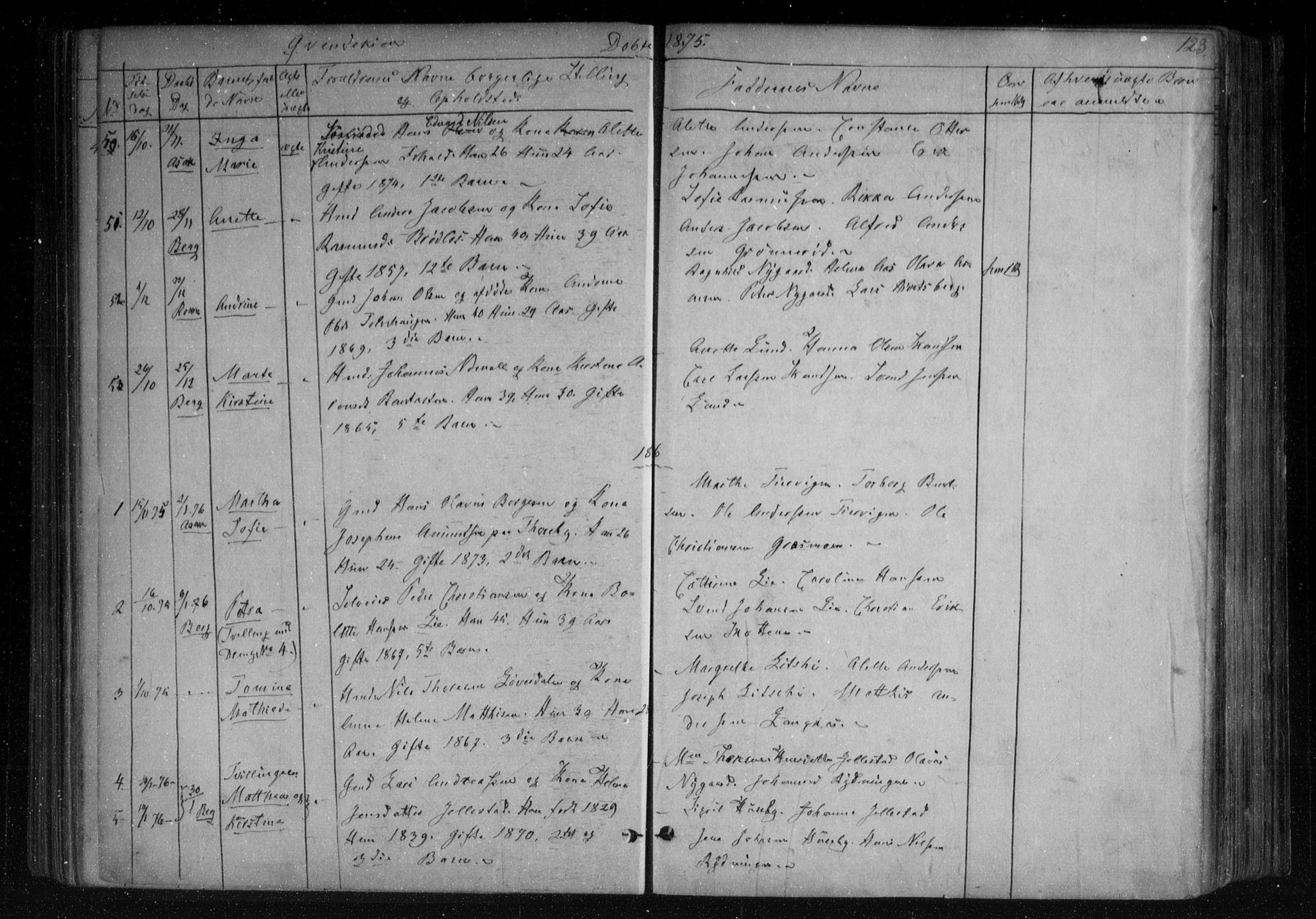 Berg prestekontor Kirkebøker, SAO/A-10902/F/Fa/L0005: Parish register (official) no. I 5, 1861-1877, p. 123