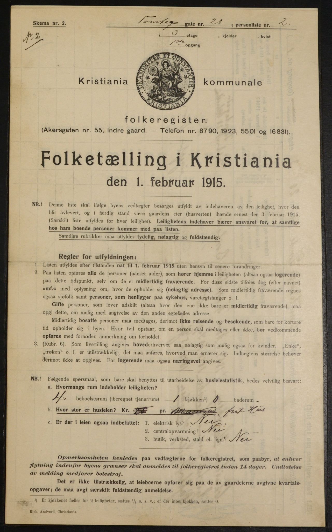 OBA, Municipal Census 1915 for Kristiania, 1915, p. 114046