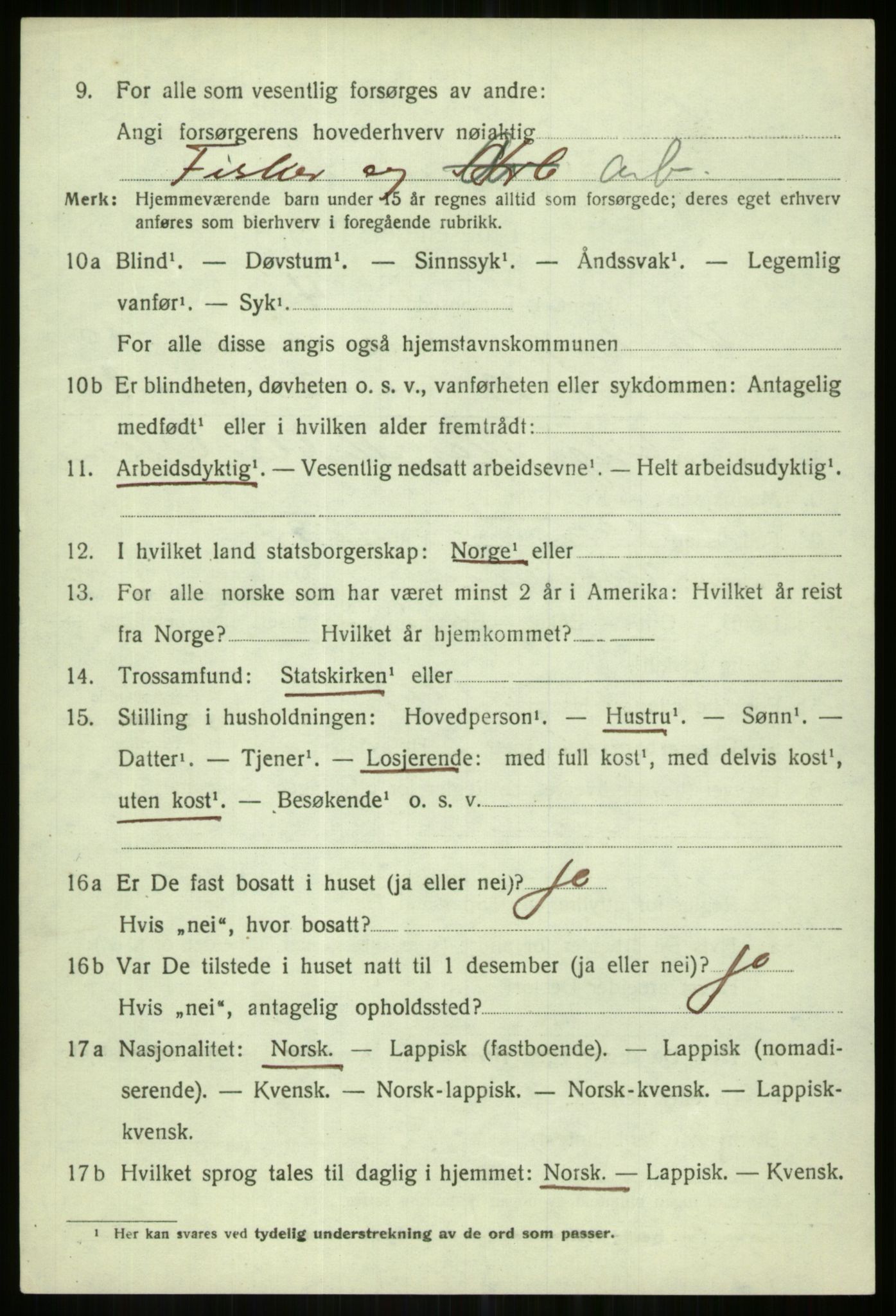 SATØ, 1920 census for Karlsøy, 1920, p. 3974