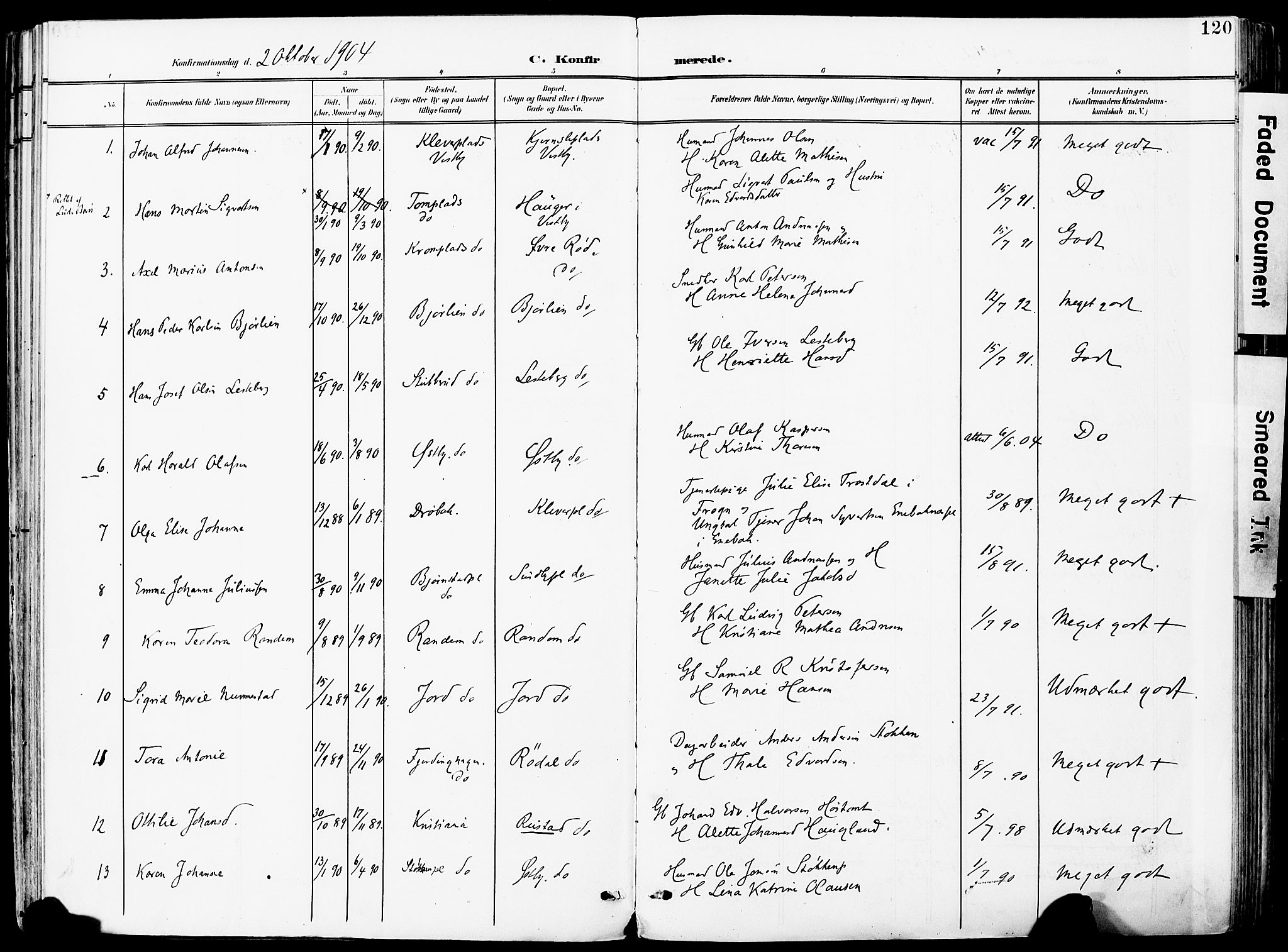 Vestby prestekontor Kirkebøker, SAO/A-10893/F/Fa/L0010: Parish register (official) no. I 10, 1900-1926, p. 120