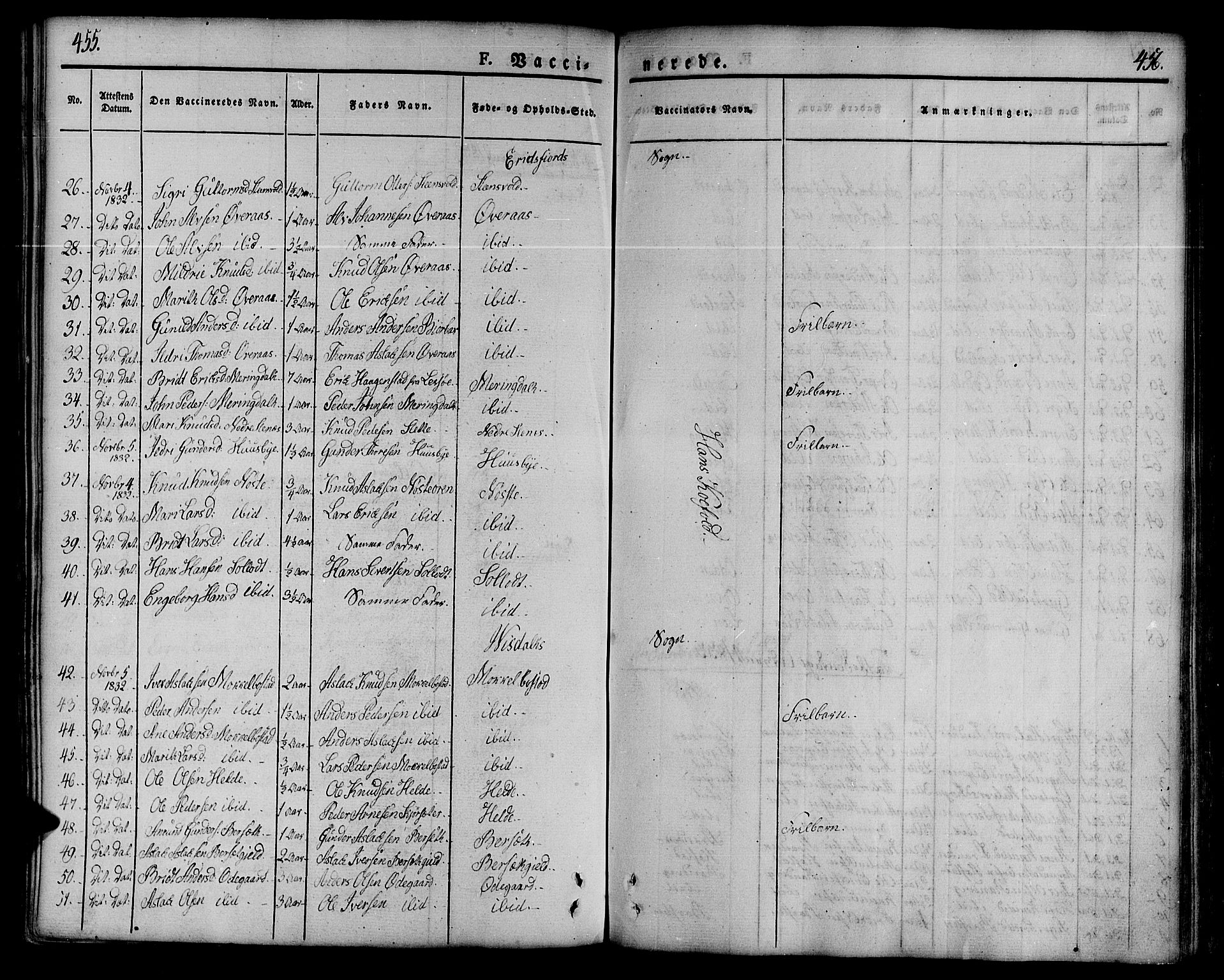 Ministerialprotokoller, klokkerbøker og fødselsregistre - Møre og Romsdal, AV/SAT-A-1454/551/L0624: Parish register (official) no. 551A04, 1831-1845, p. 455-456