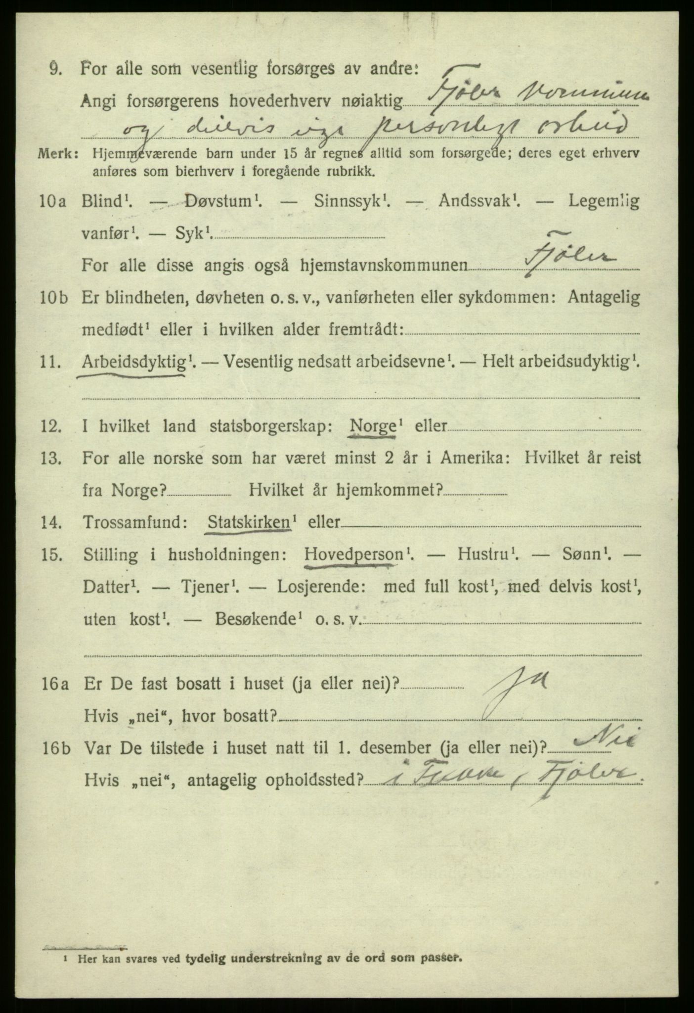 SAB, 1920 census for Fjaler, 1920, p. 2656