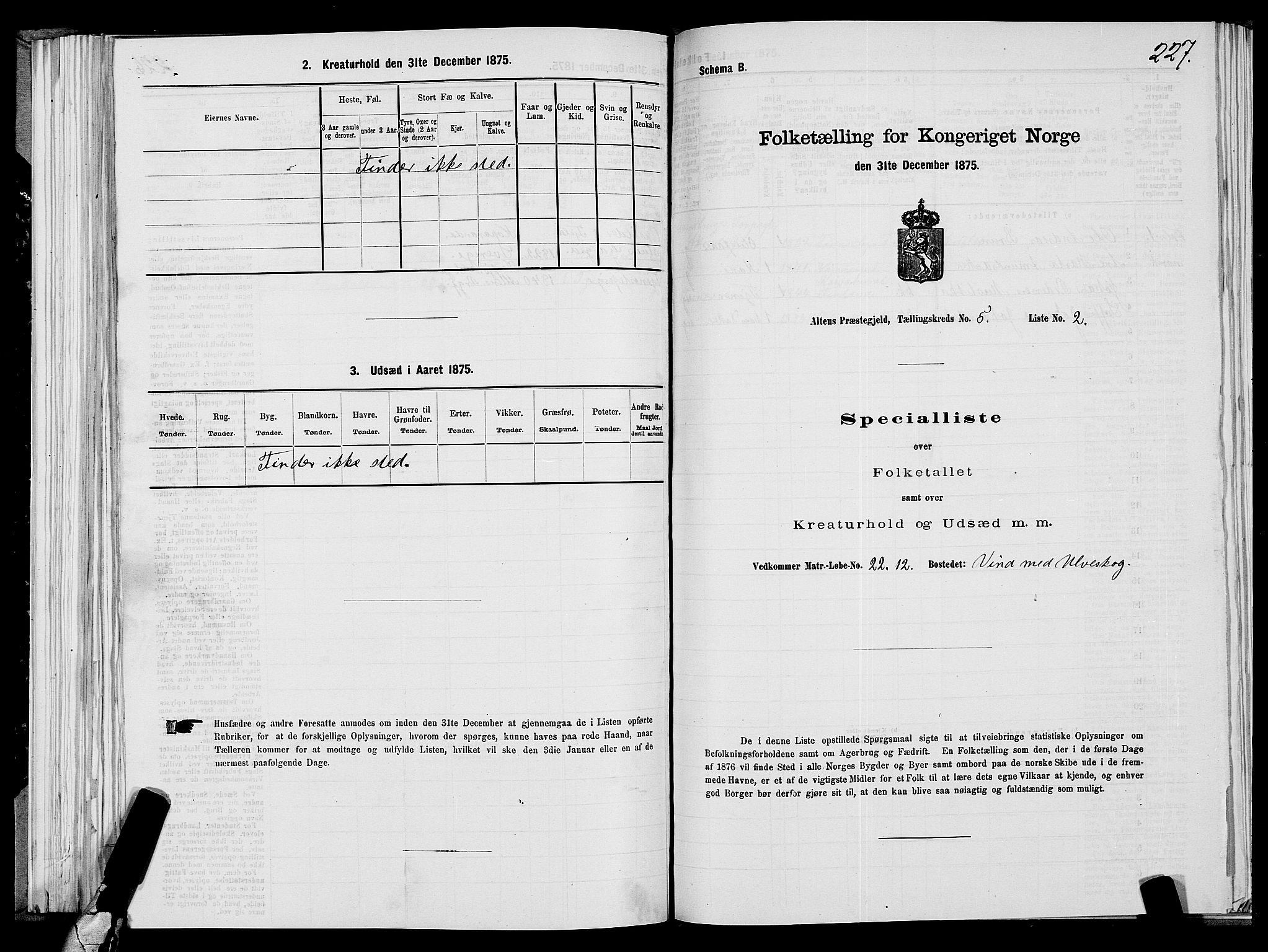 SATØ, 1875 census for 2012P Alta, 1875, p. 2227