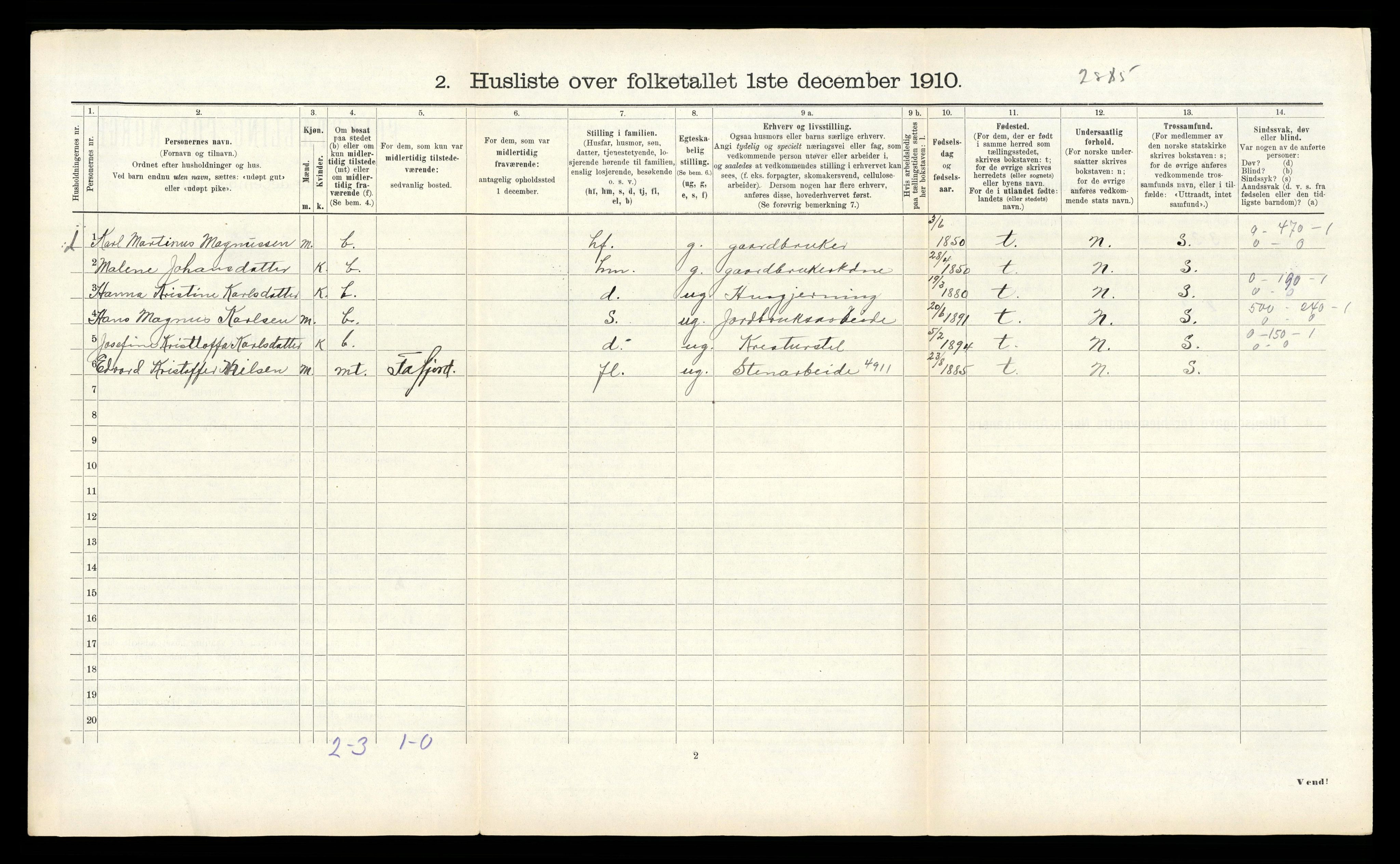 RA, 1910 census for Norddal, 1910, p. 470