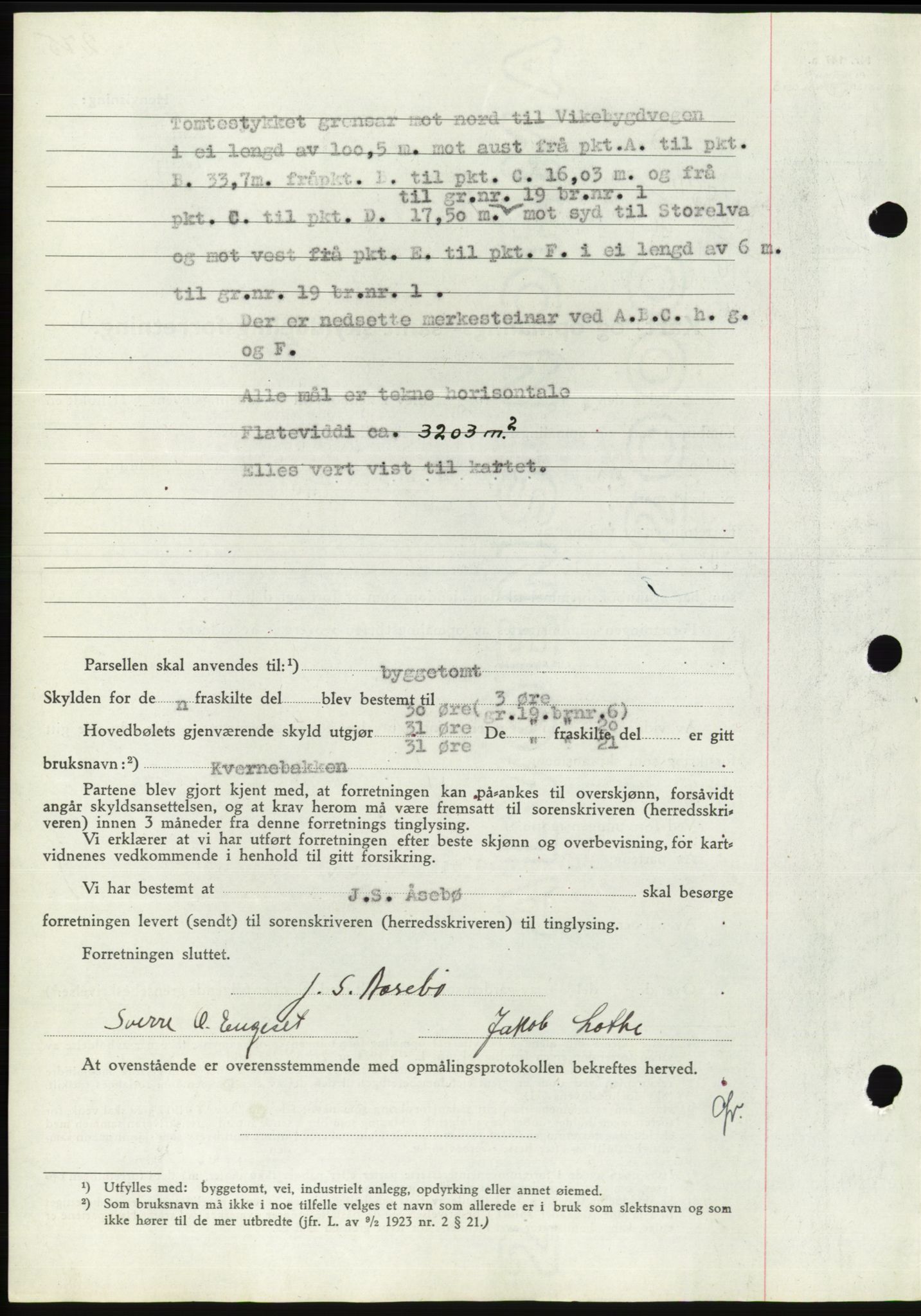 Søre Sunnmøre sorenskriveri, AV/SAT-A-4122/1/2/2C/L0070: Mortgage book no. 64, 1940-1941, Diary no: : 852/1940