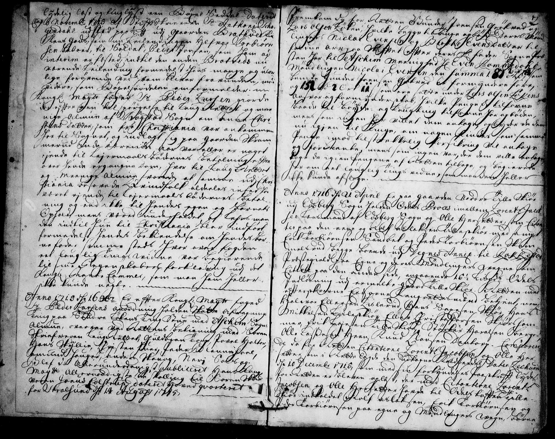 Heggen og Frøland sorenskriveri I, SAO/A-11556/F/Fb/L0038: Tingbok, 1715-1719, p. 1b-2a