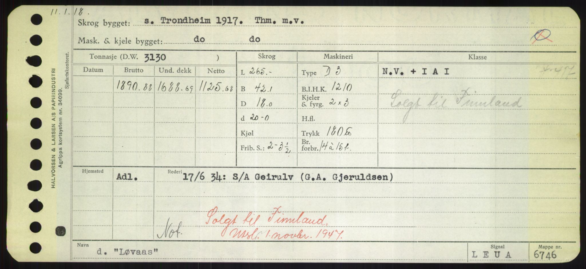 Sjøfartsdirektoratet med forløpere, Skipsmålingen, RA/S-1627/H/Hd/L0023: Fartøy, Lia-Løv, p. 575