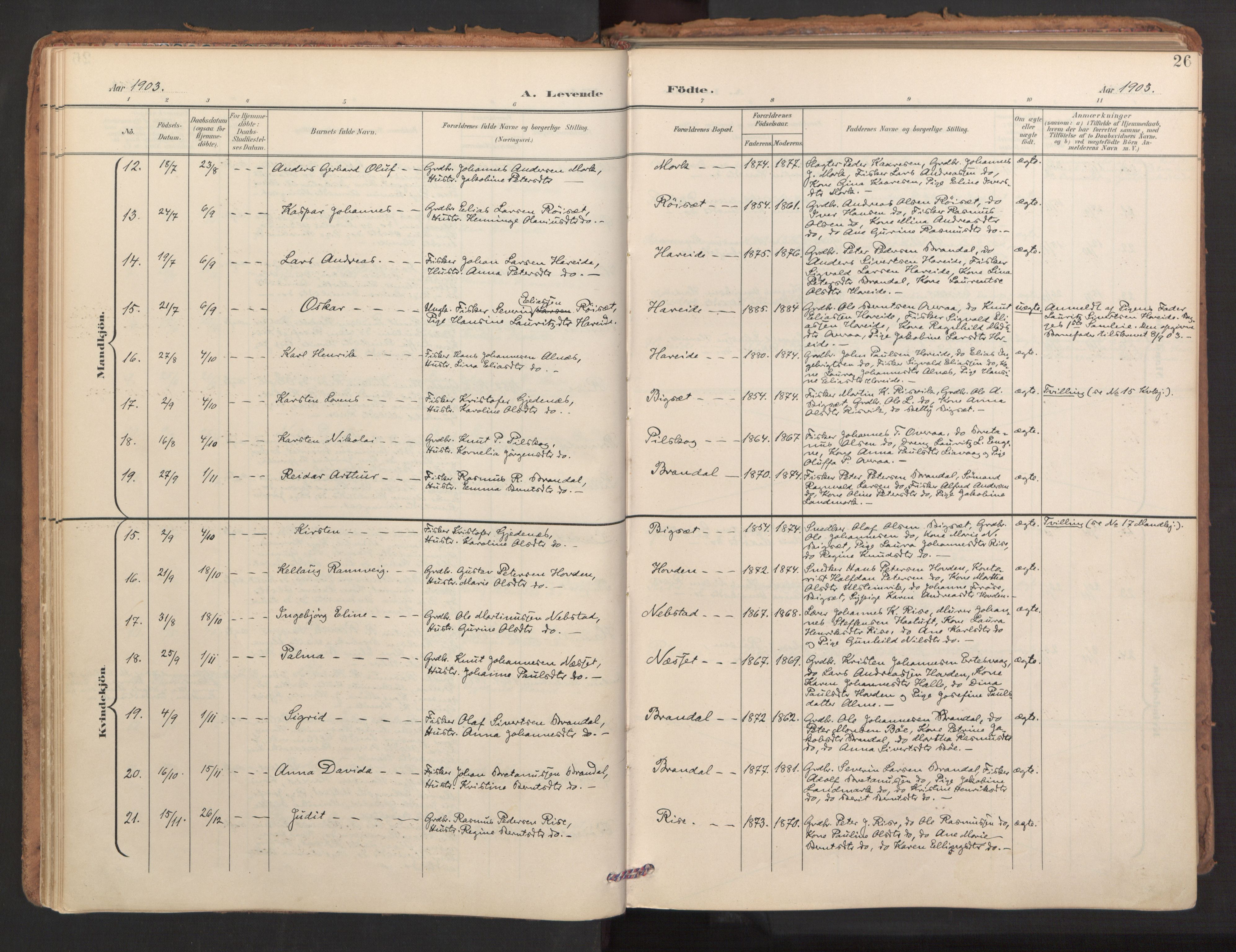 Ministerialprotokoller, klokkerbøker og fødselsregistre - Møre og Romsdal, AV/SAT-A-1454/510/L0123: Parish register (official) no. 510A03, 1898-1922, p. 26