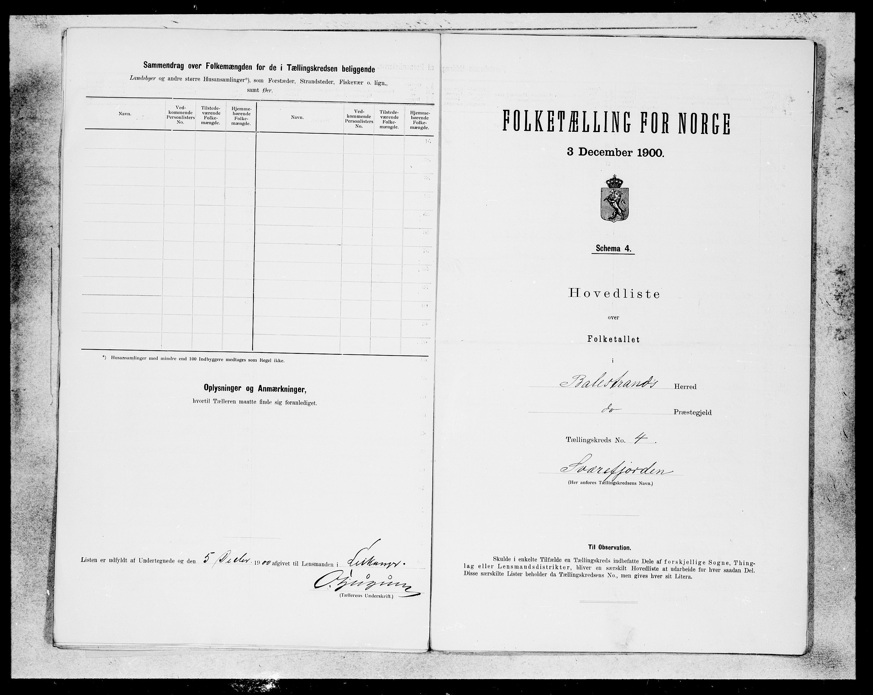 SAB, 1900 census for Balestrand, 1900, p. 7