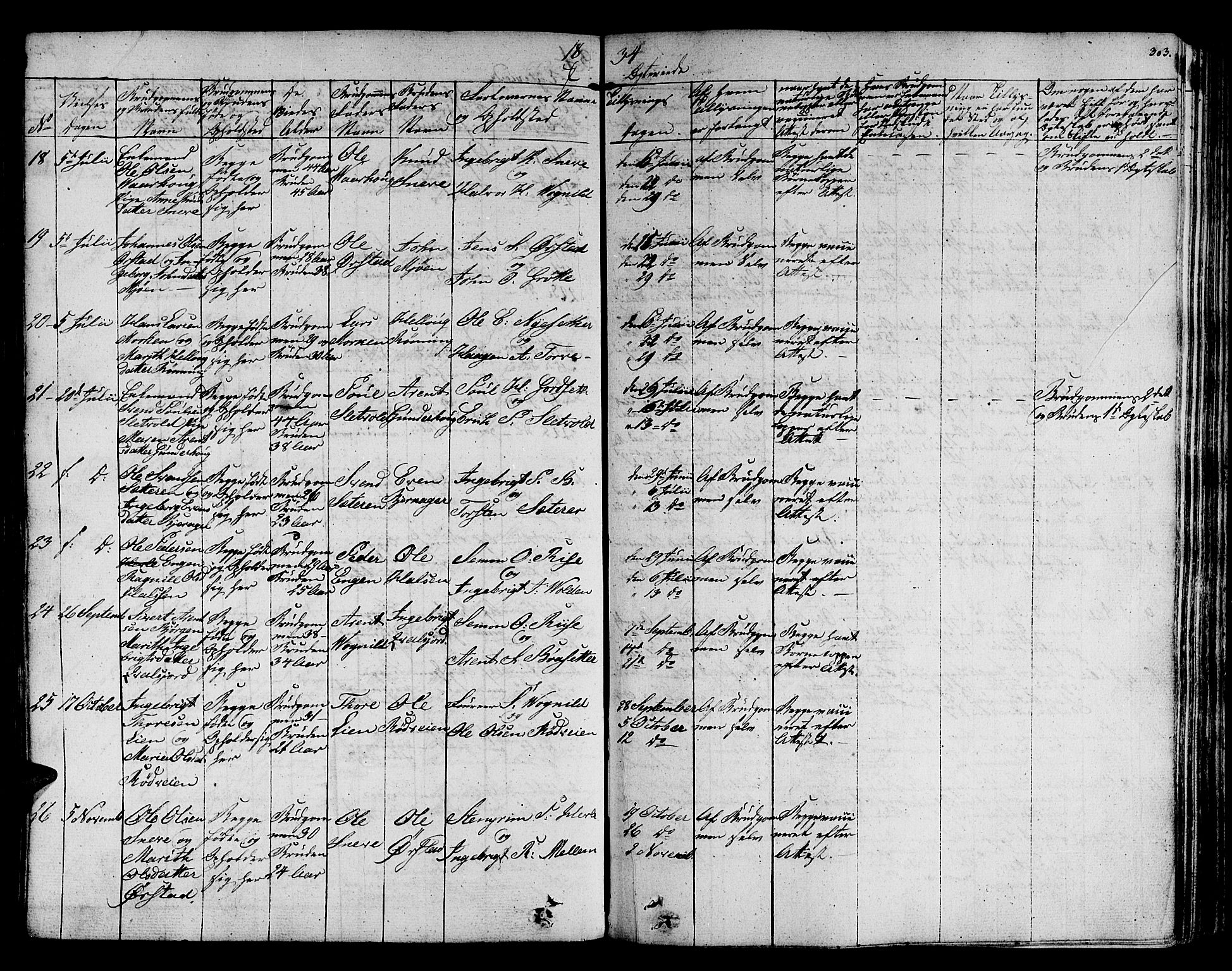 Ministerialprotokoller, klokkerbøker og fødselsregistre - Sør-Trøndelag, SAT/A-1456/678/L0897: Parish register (official) no. 678A06-07, 1821-1847, p. 303