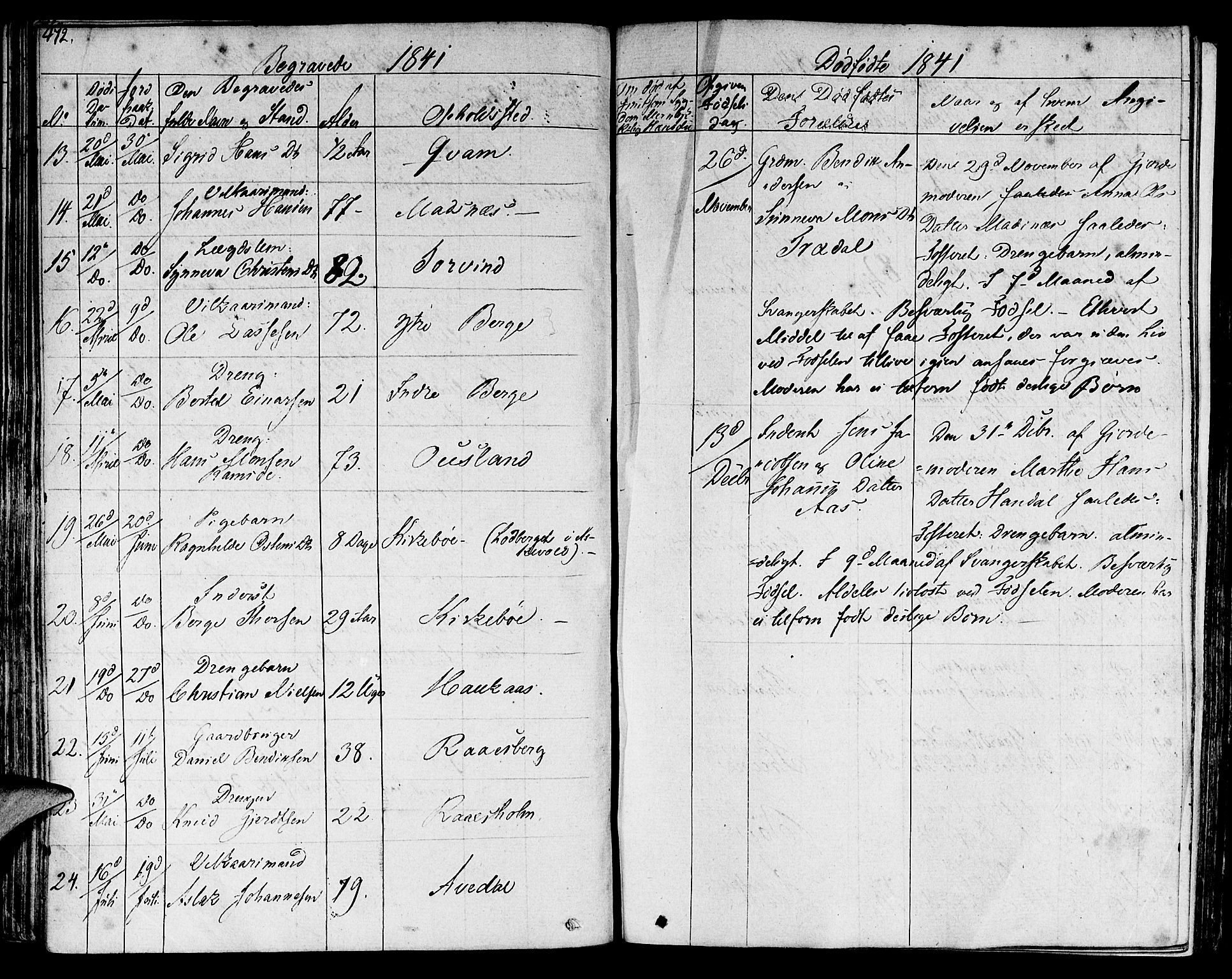 Lavik sokneprestembete, AV/SAB-A-80901: Parish register (official) no. A 2II, 1821-1842, p. 472