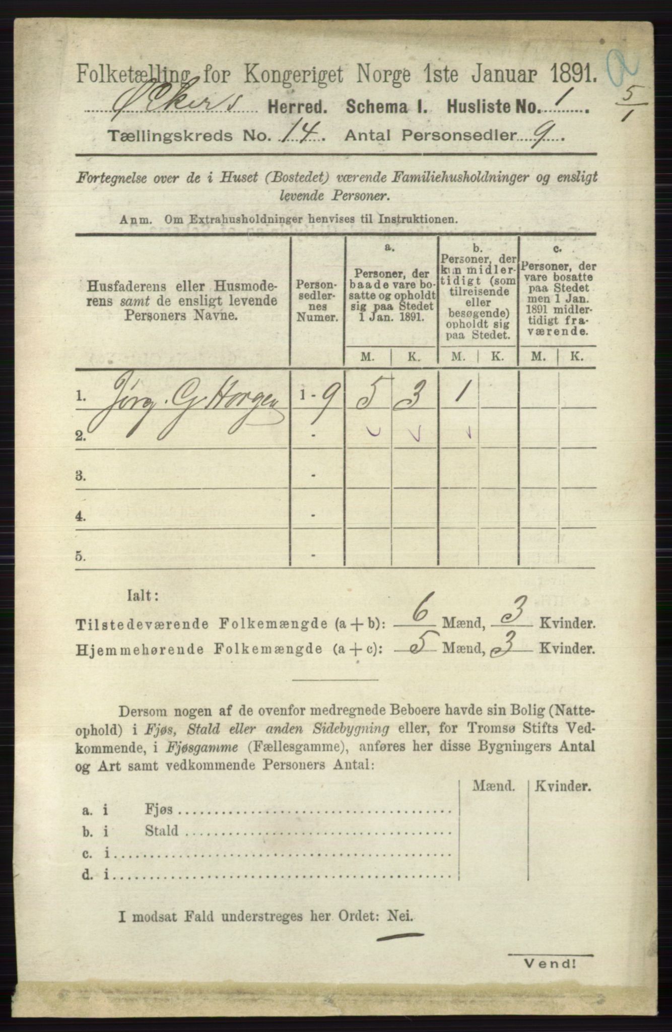 RA, 1891 census for 0624 Øvre Eiker, 1891, p. 6376
