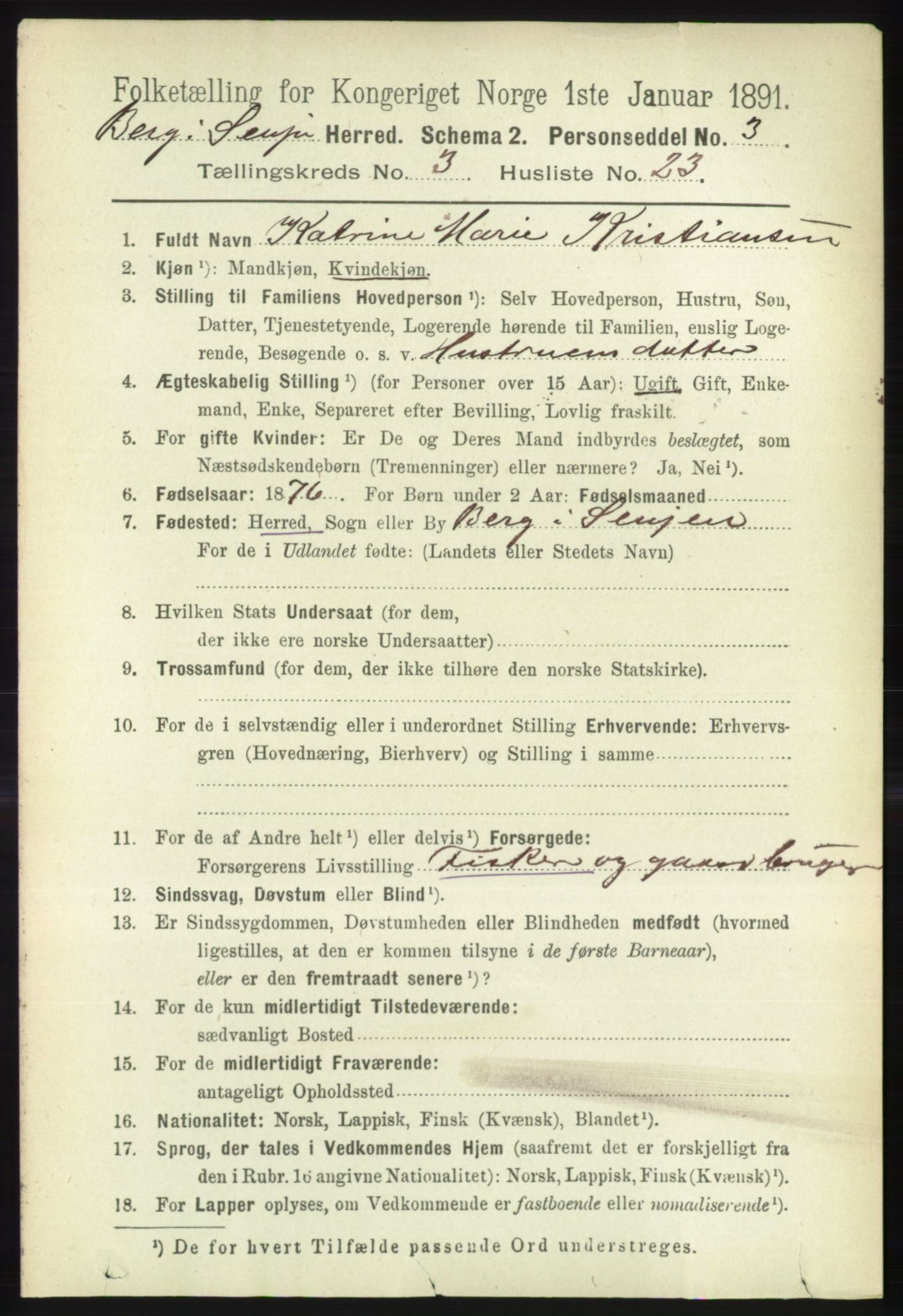 RA, 1891 census for 1929 Berg, 1891, p. 1180