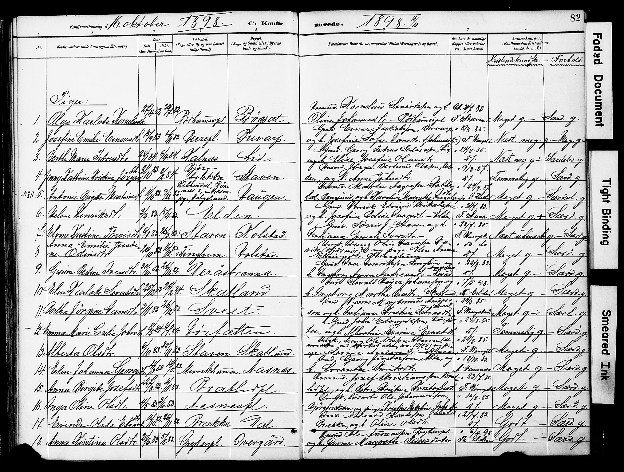Ministerialprotokoller, klokkerbøker og fødselsregistre - Nord-Trøndelag, SAT/A-1458/742/L0409: Parish register (official) no. 742A02, 1891-1905, p. 82