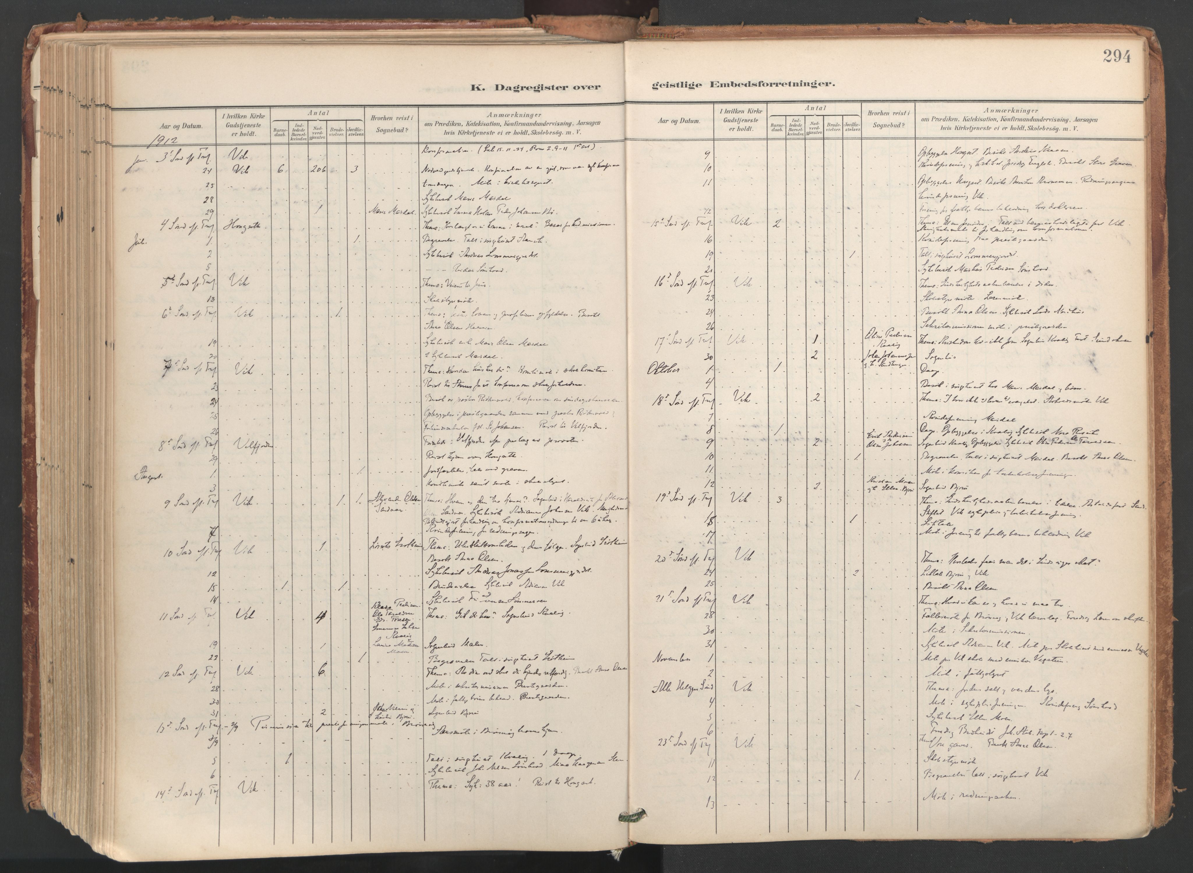 Ministerialprotokoller, klokkerbøker og fødselsregistre - Nordland, AV/SAT-A-1459/812/L0180: Parish register (official) no. 812A09, 1901-1915, p. 294