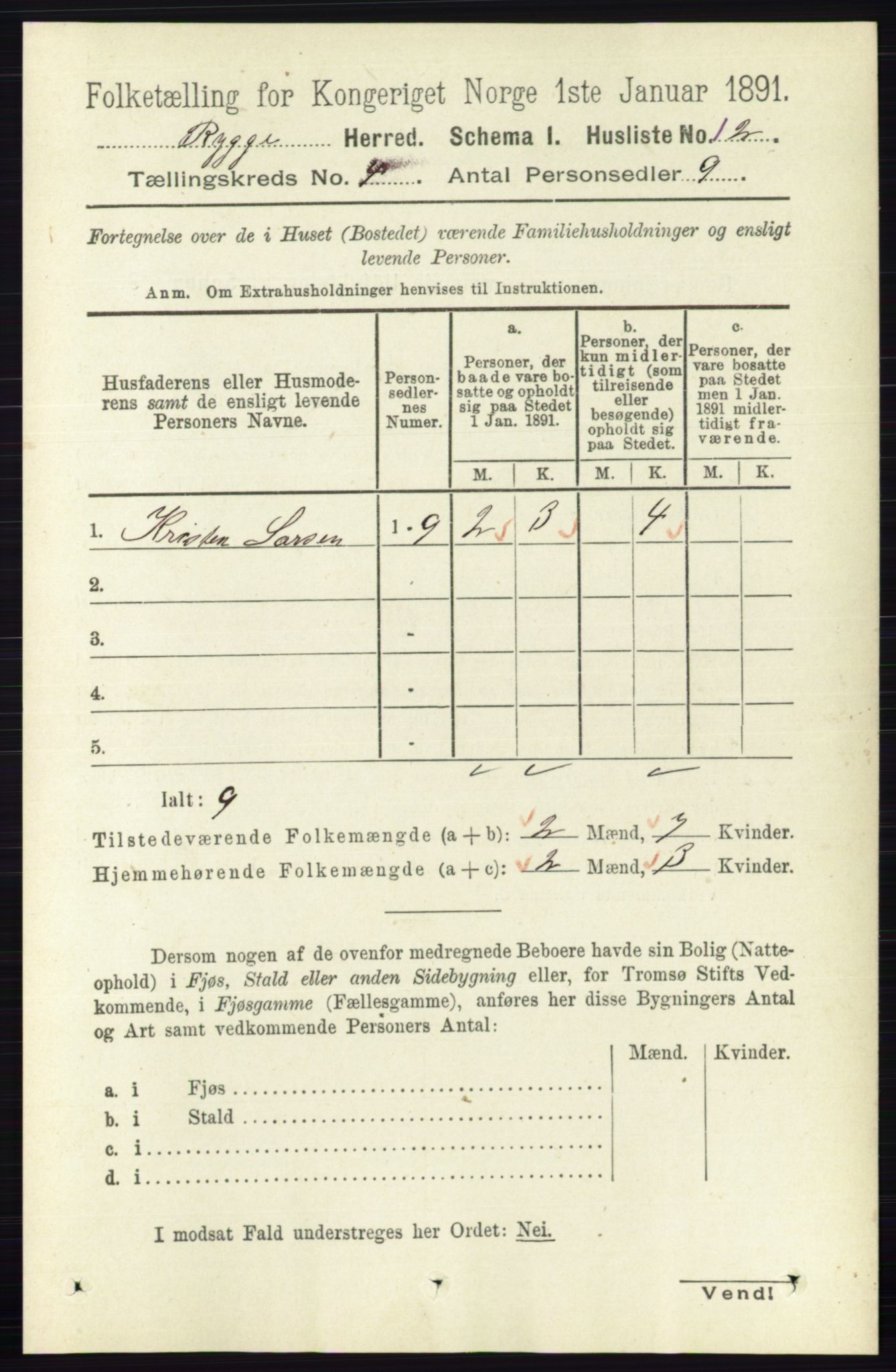 RA, 1891 census for 0136 Rygge, 1891, p. 2167