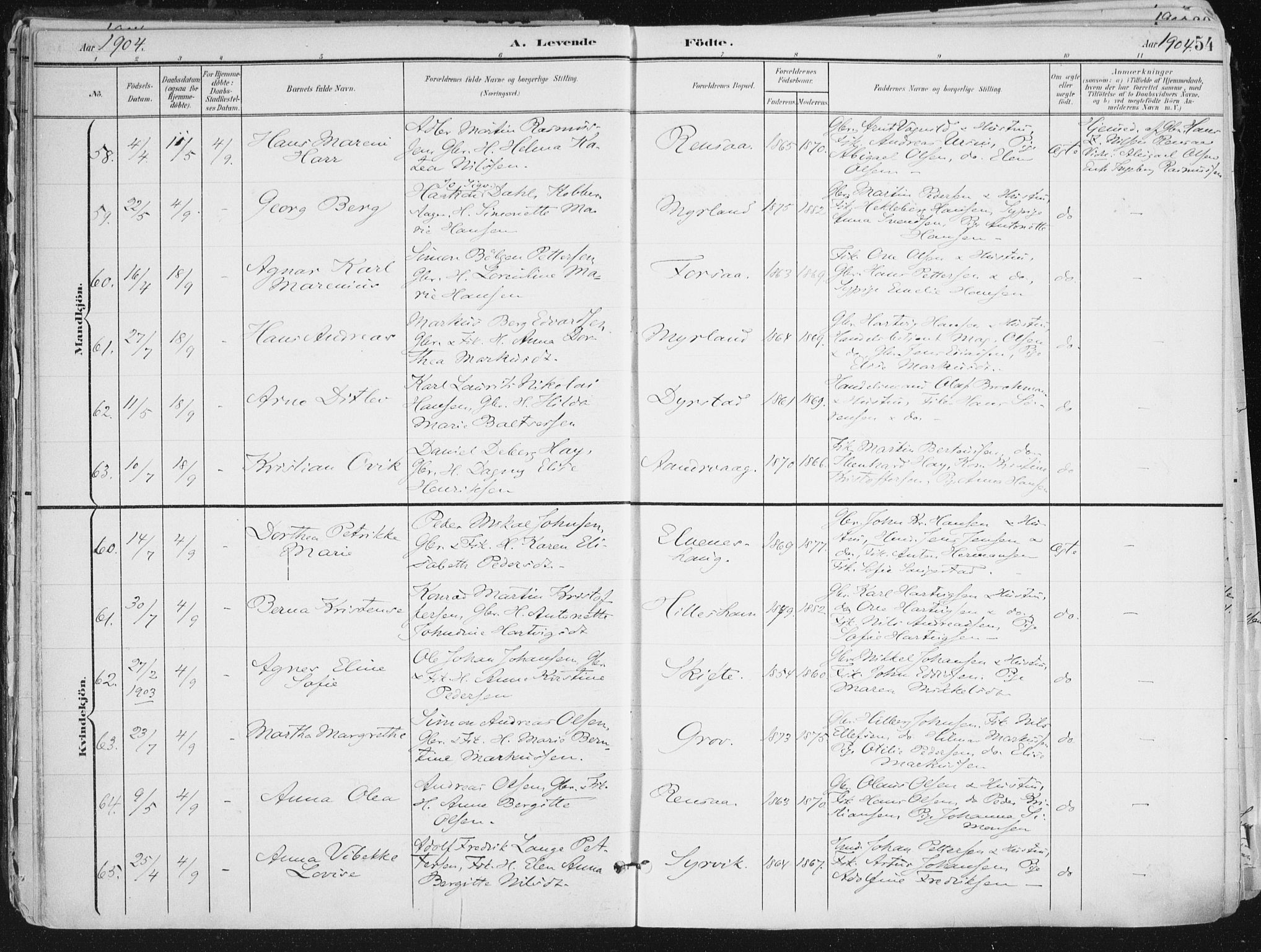 Ibestad sokneprestembete, SATØ/S-0077/H/Ha/Haa/L0017kirke: Parish register (official) no. 17, 1901-1914, p. 54