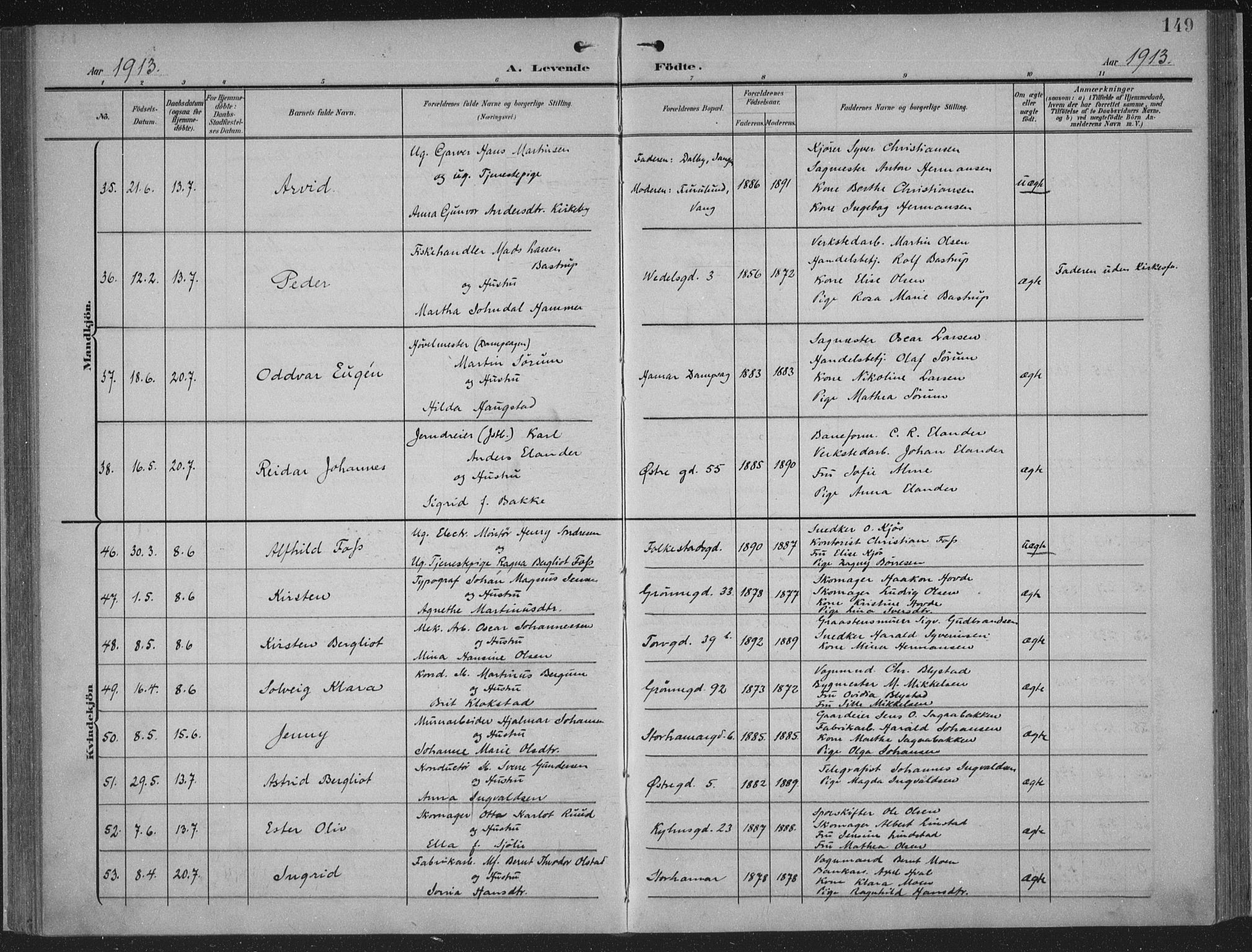 Hamar prestekontor, AV/SAH-DOMPH-002/H/Ha/Haa/L0001: Parish register (official) no. 1, 1900-1914, p. 149