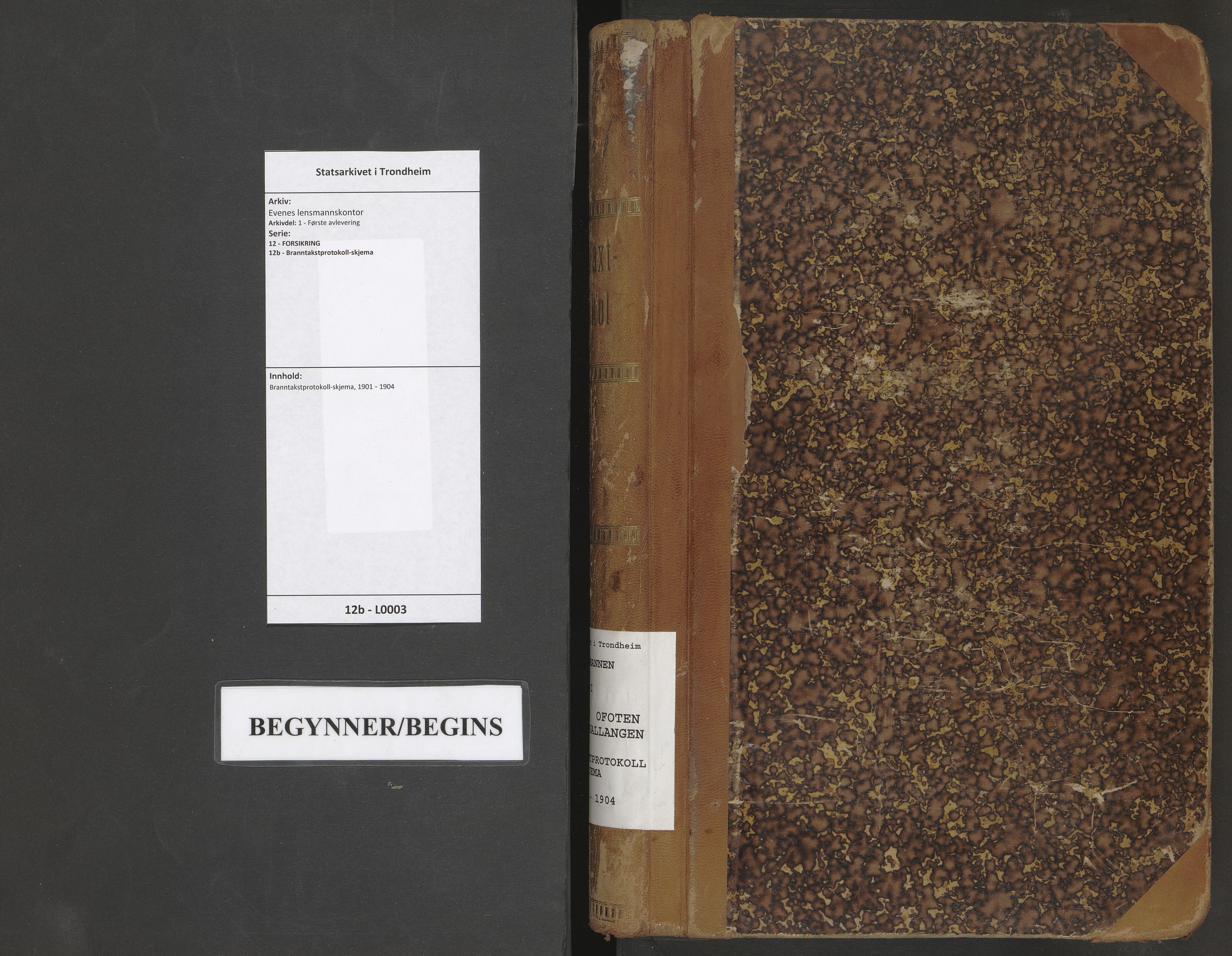 Evenes lensmannskontor, AV/SAT-A-5684/1/12/12b/L0003: Branntakstprotokoll-skjema, 1901-1904