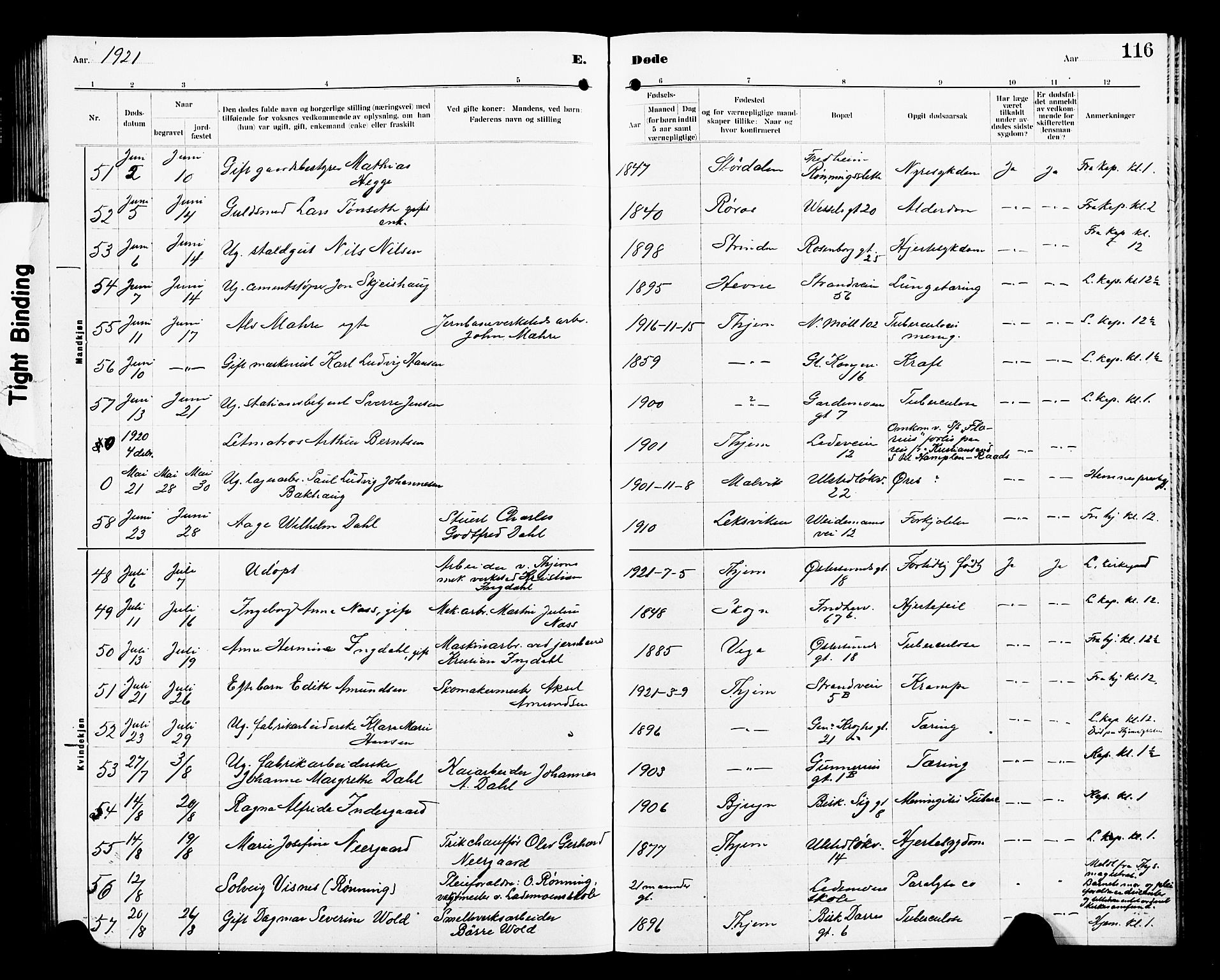 Ministerialprotokoller, klokkerbøker og fødselsregistre - Sør-Trøndelag, SAT/A-1456/605/L0257: Parish register (copy) no. 605C04, 1916-1922, p. 116