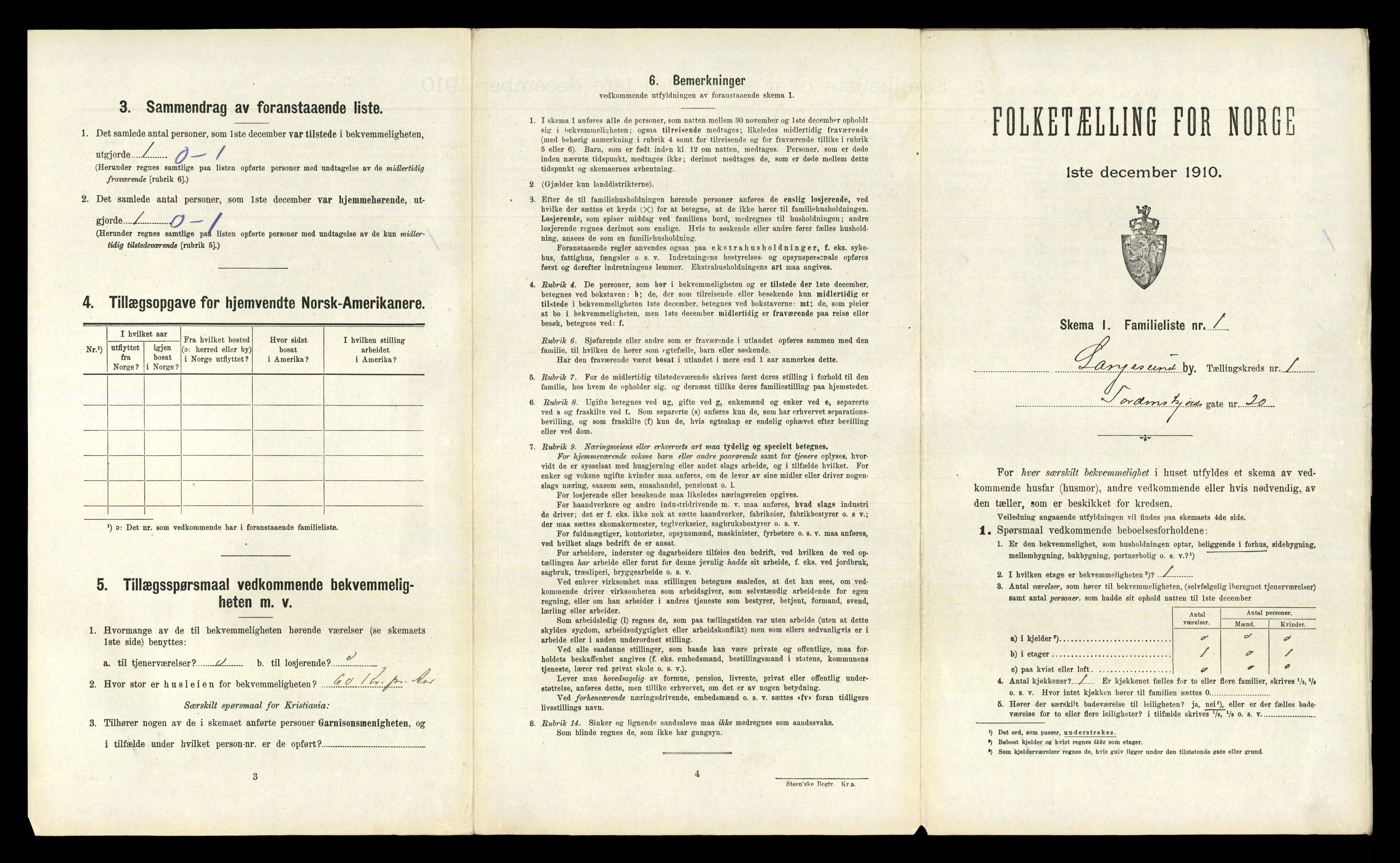 RA, 1910 census for Langesund, 1910, p. 463