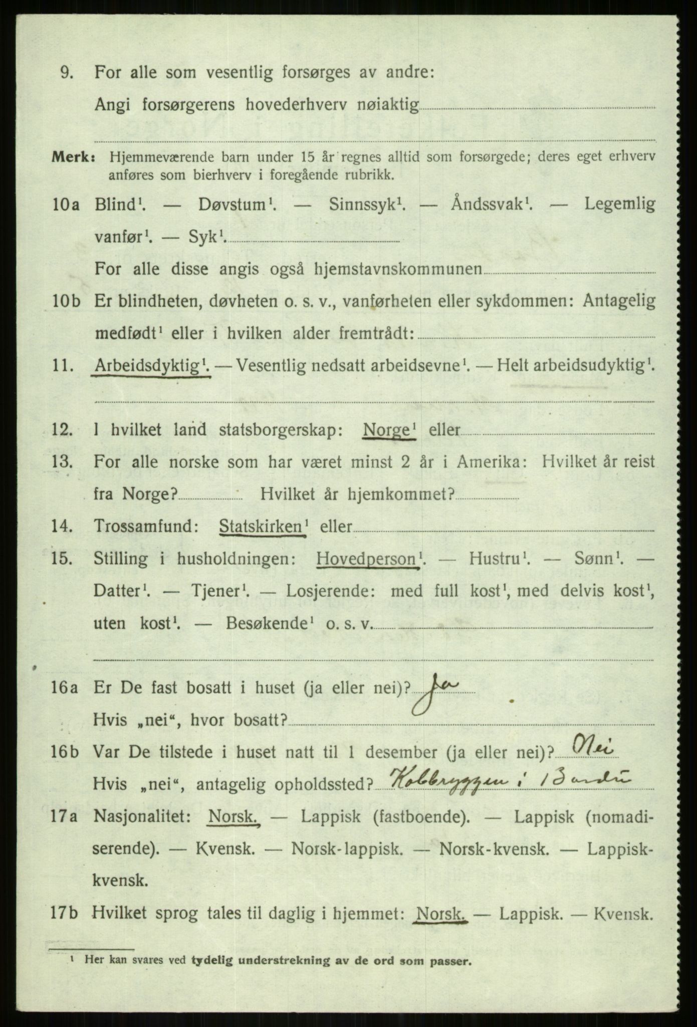 SATØ, 1920 census for Bardu, 1920, p. 1178