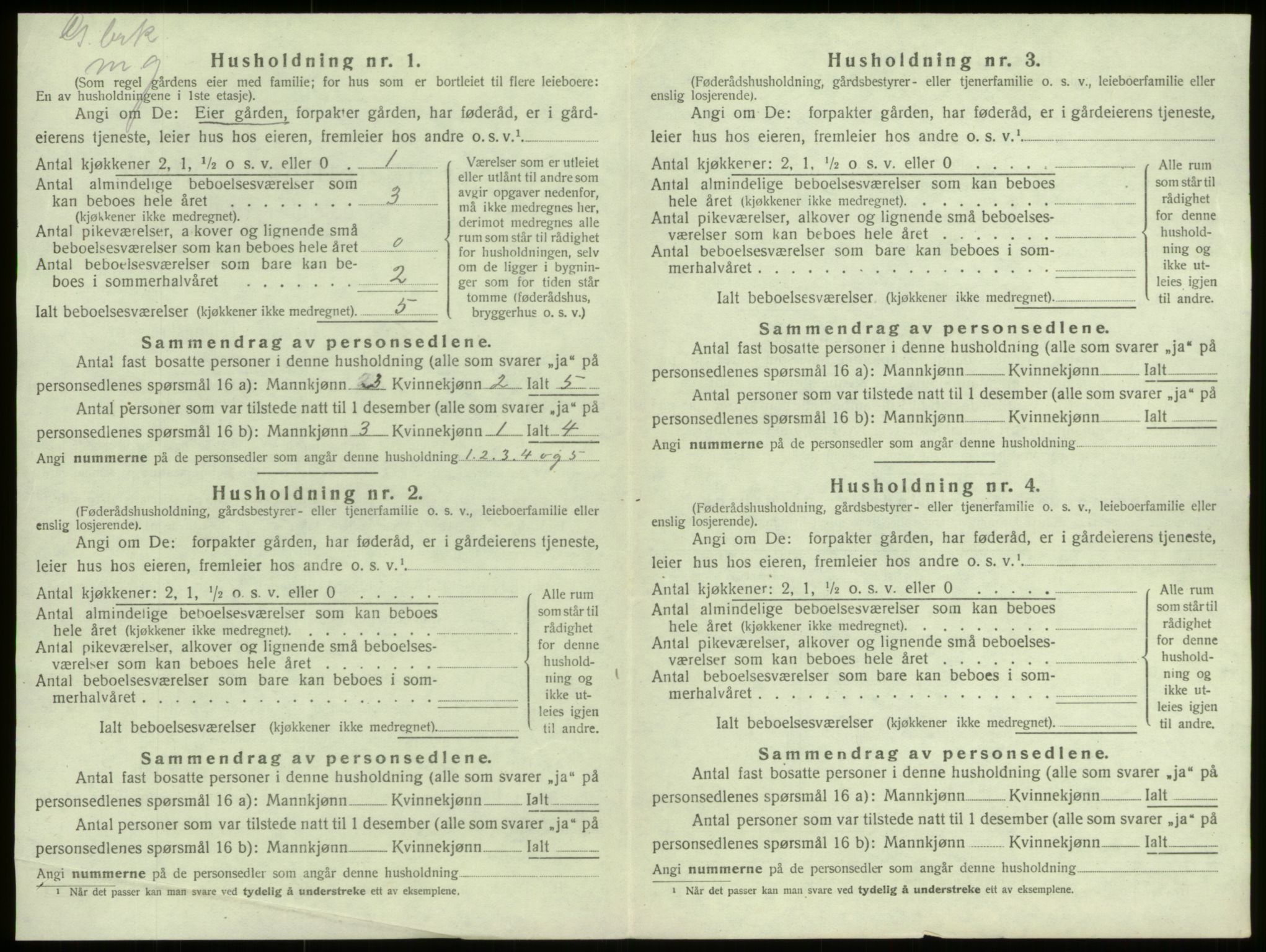 SAB, 1920 census for Selje, 1920, p. 128