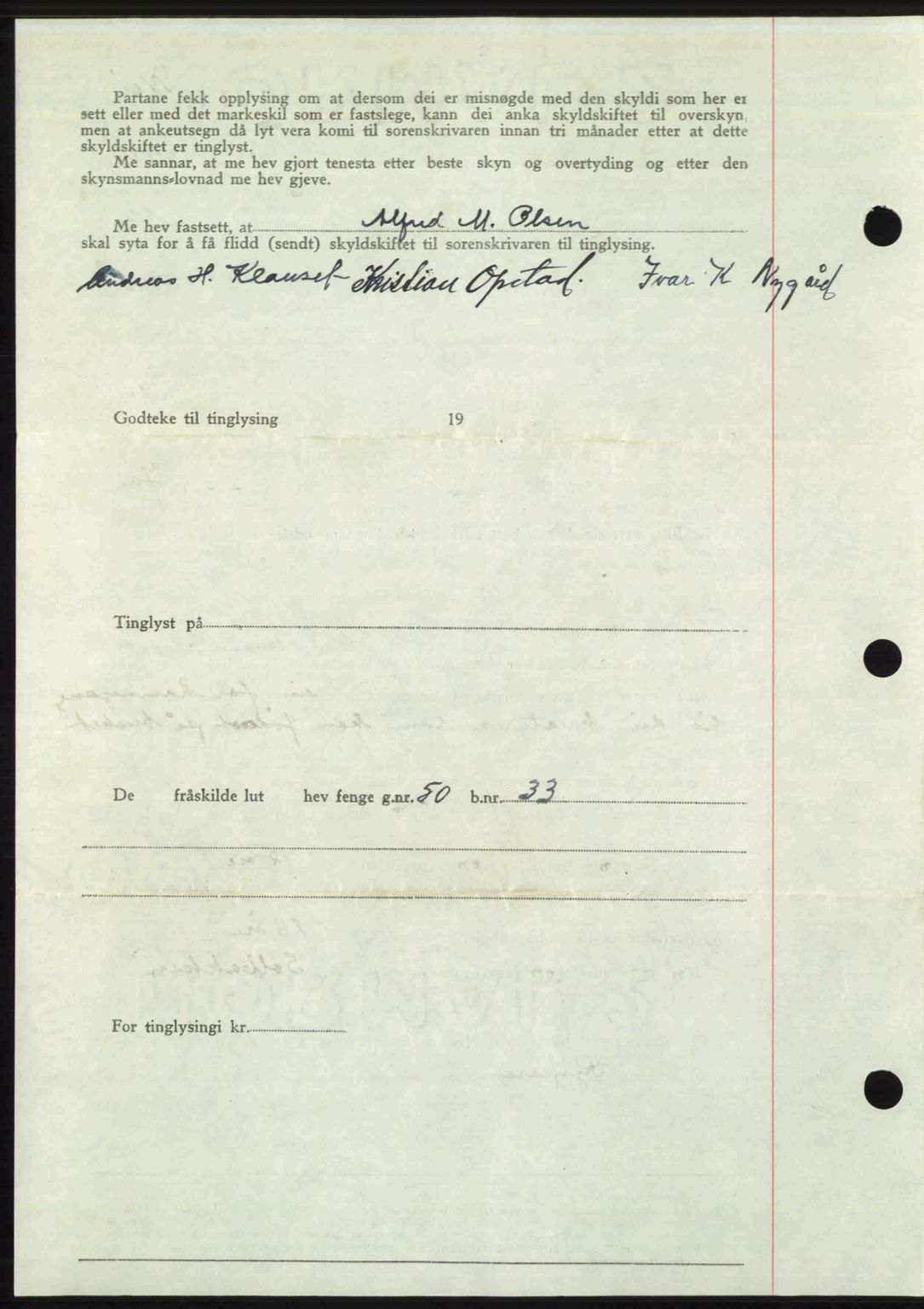 Romsdal sorenskriveri, SAT/A-4149/1/2/2C: Mortgage book no. A24, 1947-1947, Diary no: : 2382/1947