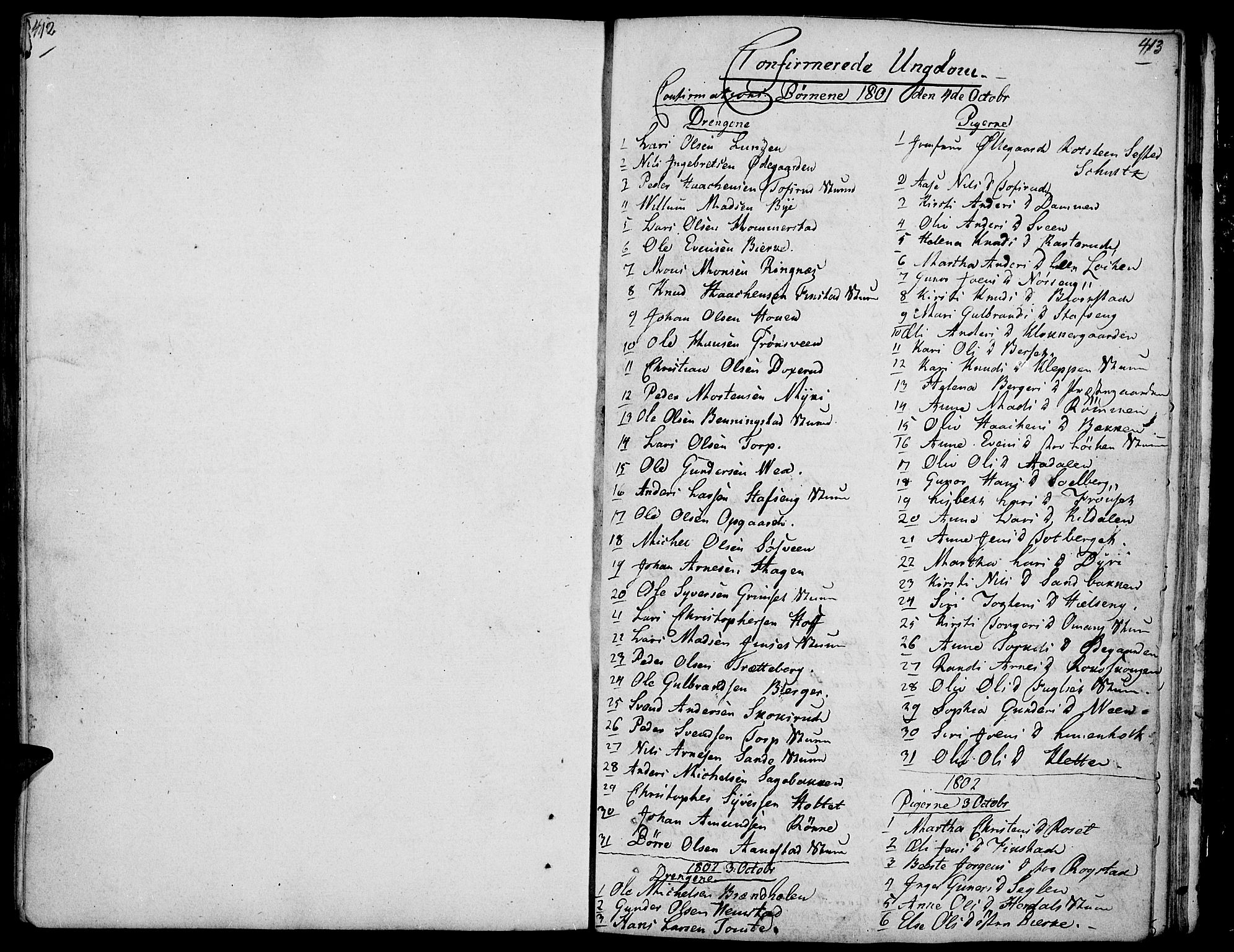 Løten prestekontor, SAH/PREST-022/K/Ka/L0004: Parish register (official) no. 4, 1801-1814, p. 412-413