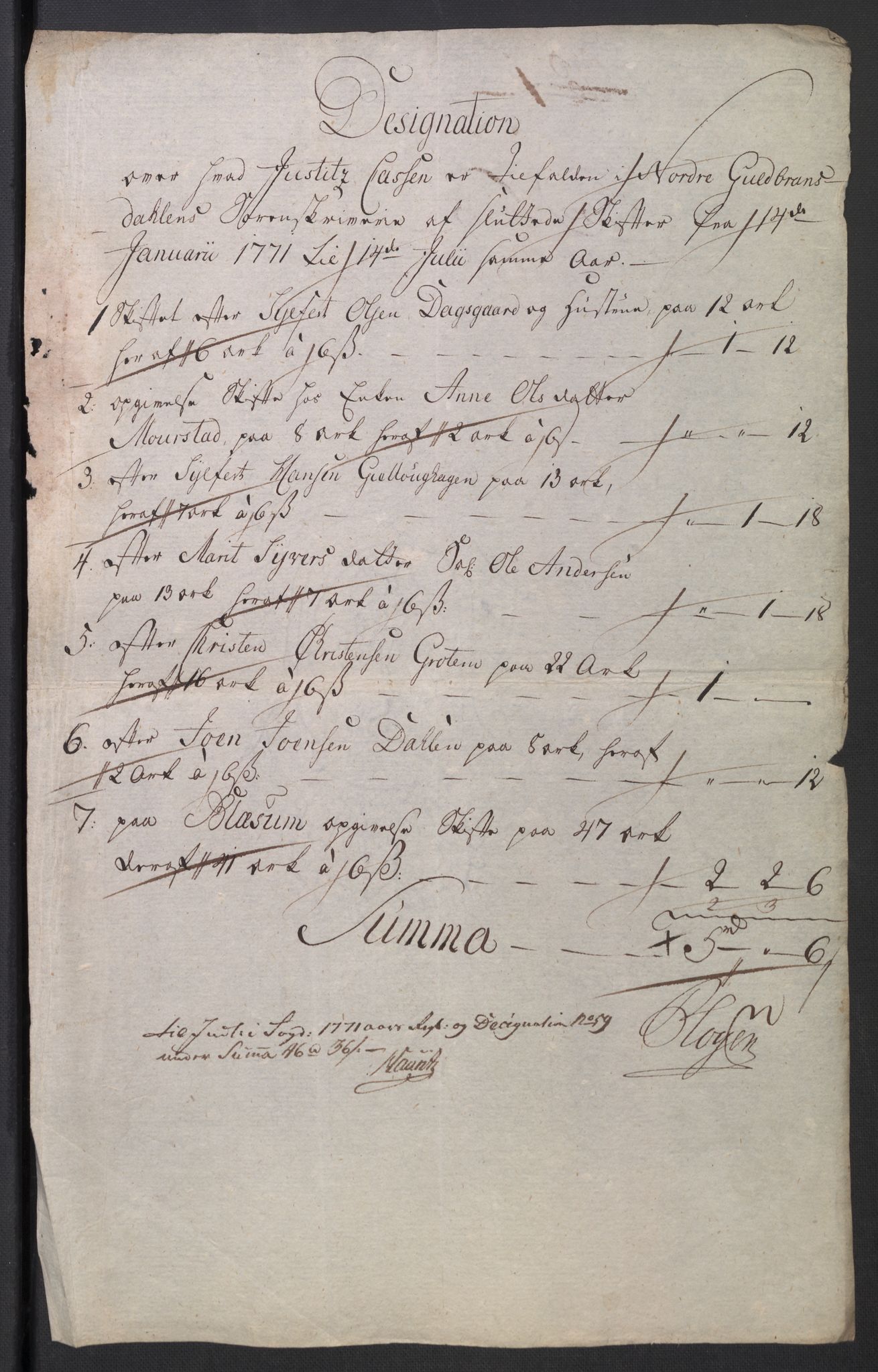 Rentekammeret inntil 1814, Reviderte regnskaper, Mindre regnskaper, AV/RA-EA-4068/Rb/L0014: Opplands amt, 1771-1779, p. 190