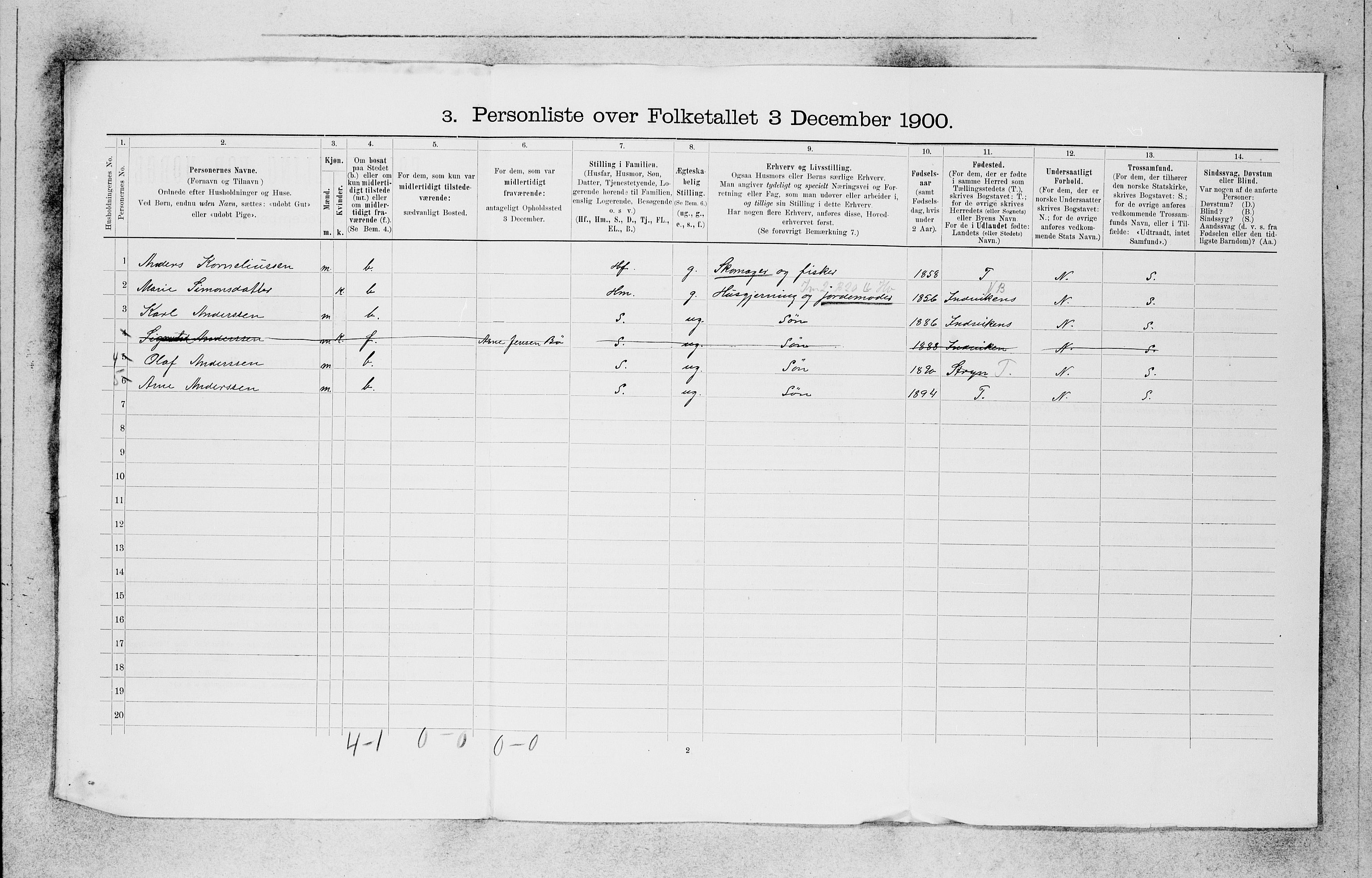 SAB, 1900 census for Stryn, 1900, p. 27