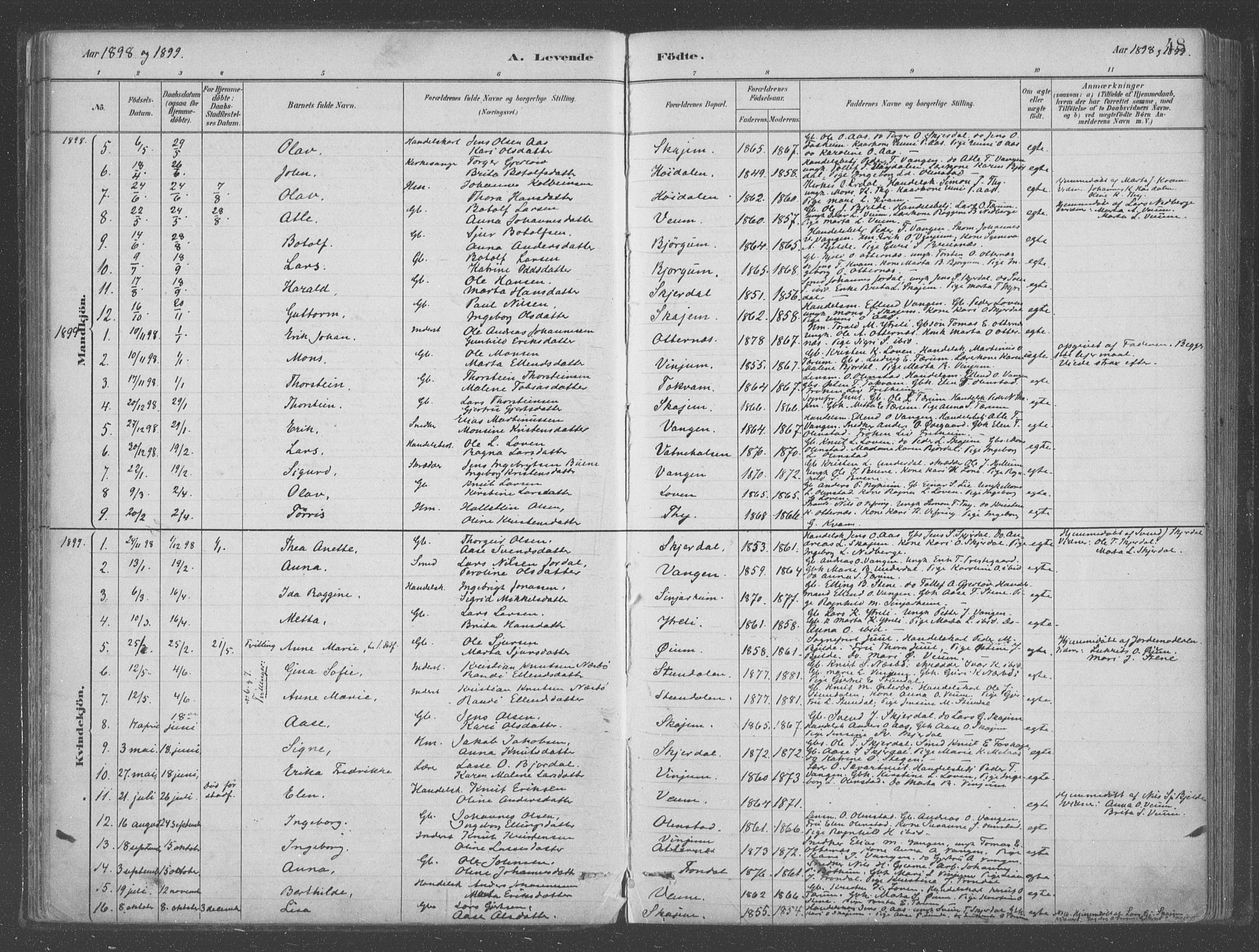 Aurland sokneprestembete, SAB/A-99937/H/Ha/Hab/L0001: Parish register (official) no. B  1, 1880-1909, p. 48