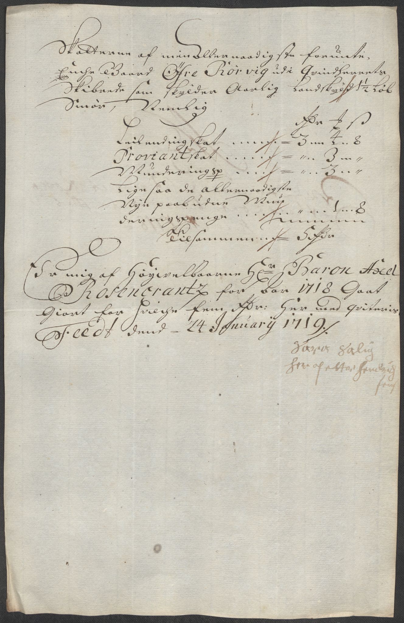 Rentekammeret inntil 1814, Reviderte regnskaper, Fogderegnskap, RA/EA-4092/R49/L3140: Fogderegnskap Rosendal Baroni, 1718-1720, p. 29