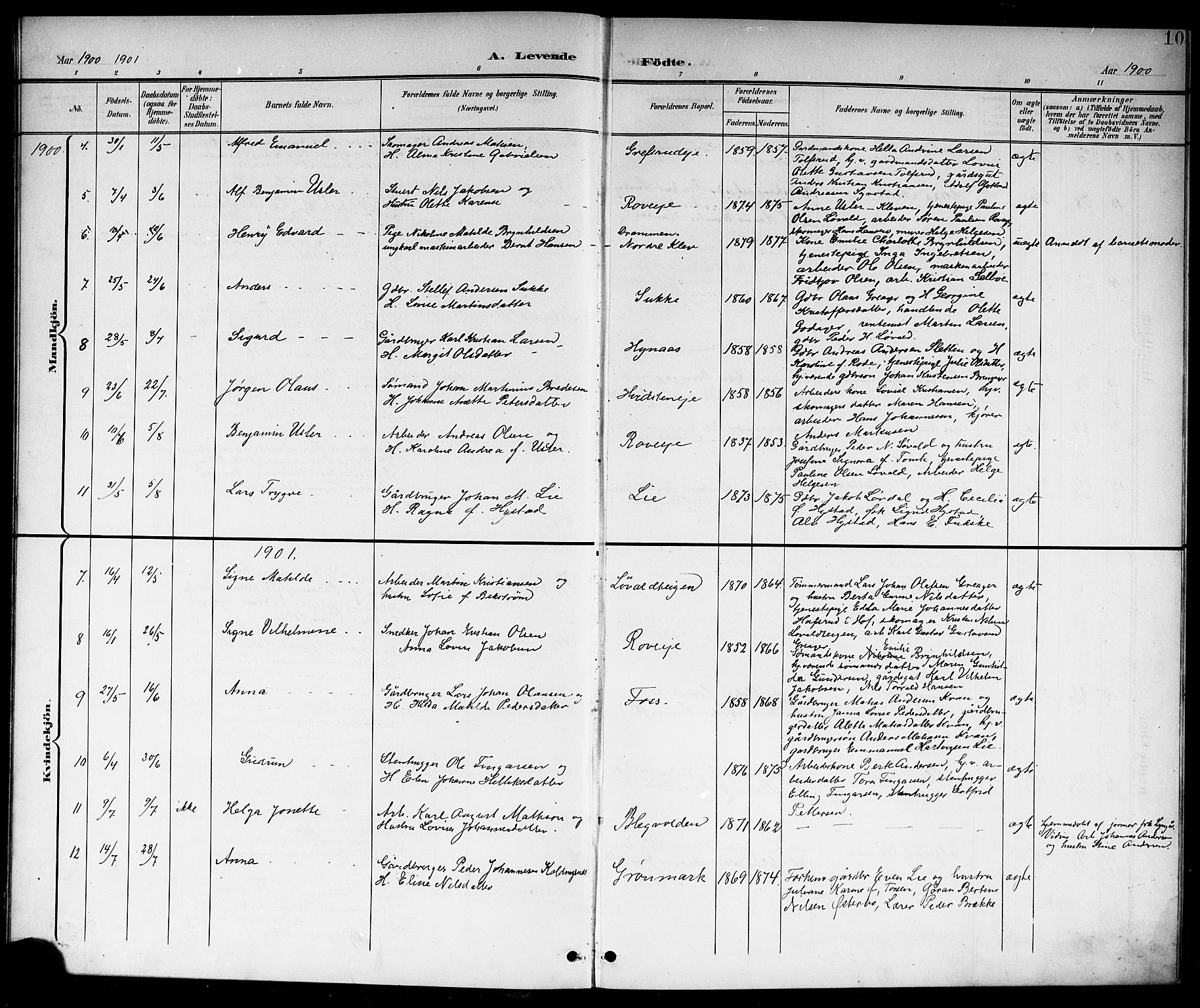 Botne kirkebøker, AV/SAKO-A-340/G/Ga/L0004: Parish register (copy) no. I 4, 1899-1915, p. 10